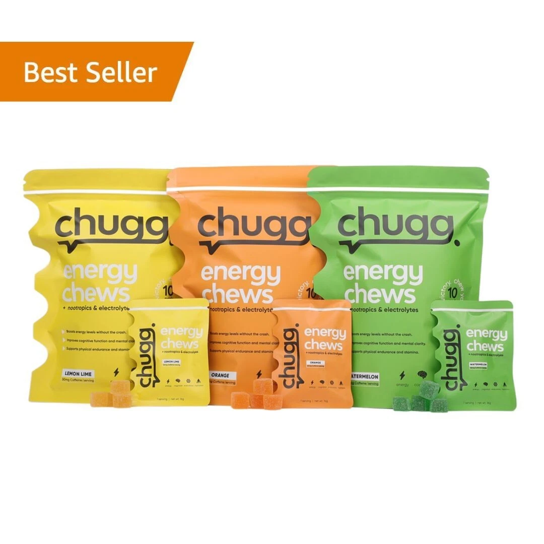 CHUGG Chews | Nootropic Energy Gummies | Boost Focus & Performance Fast