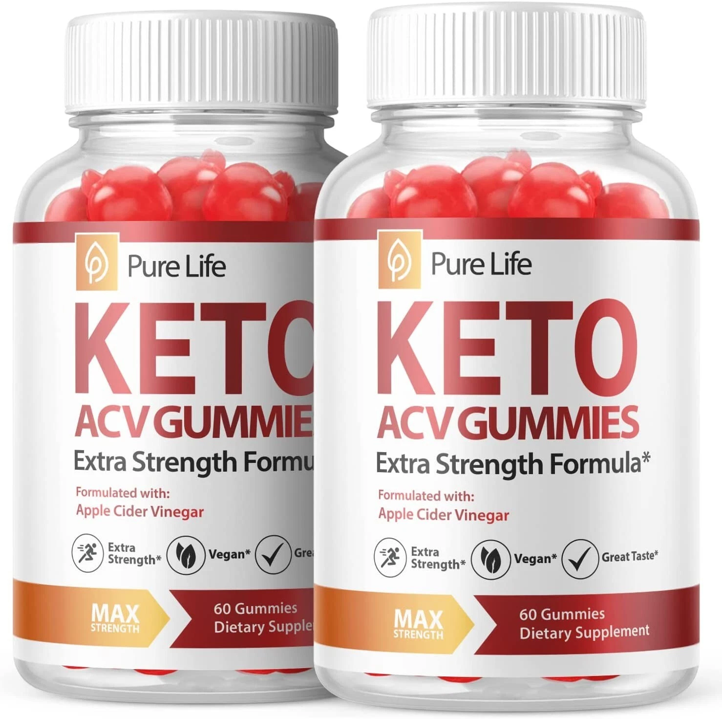 2 Pack - Pure Life Keto ACV Gummies - Vegan, Weight Loss Supplement - 120 Gums