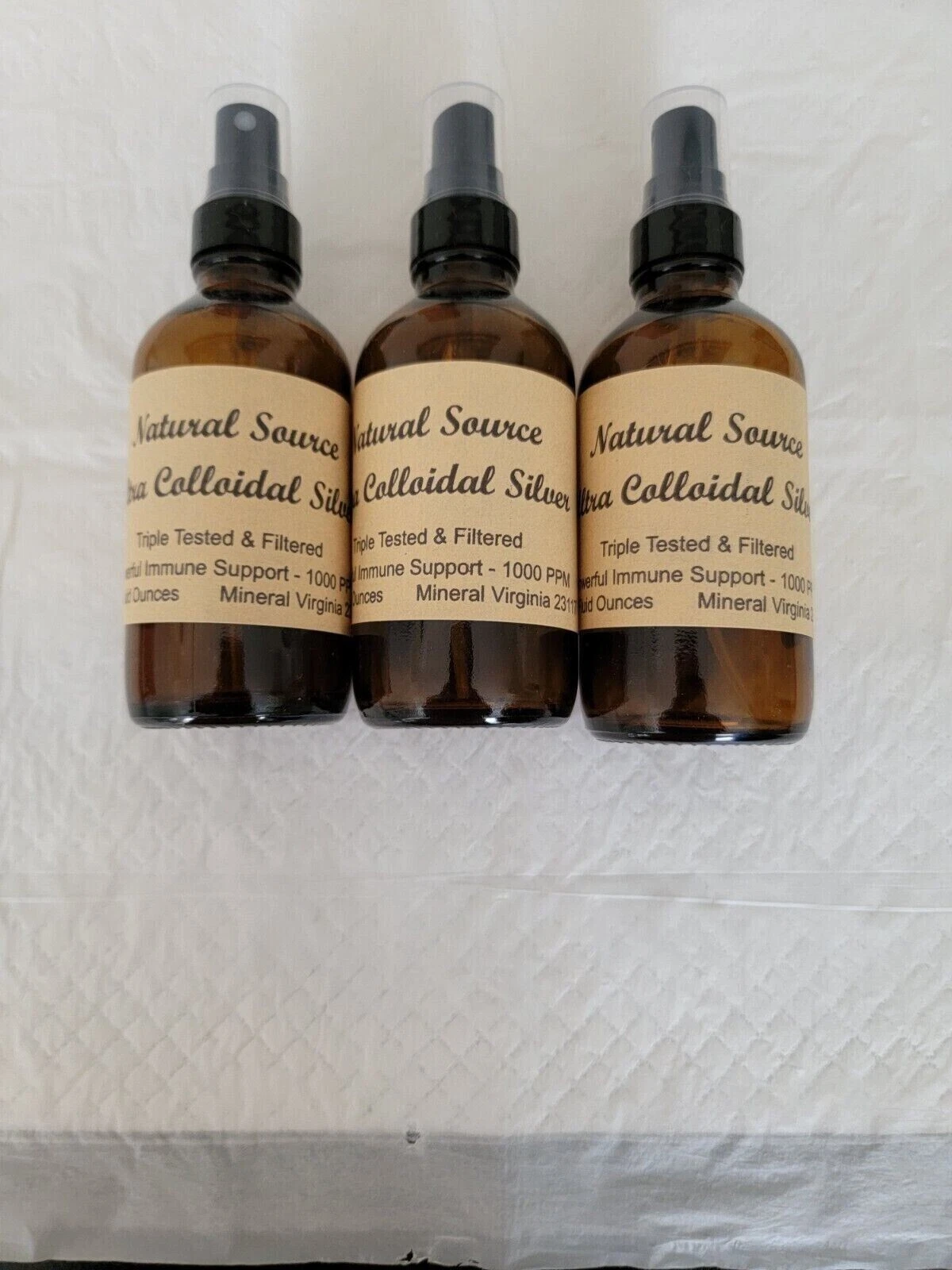 Natural Source Colloidal Silver 1000 PPM - One 4 oz Spray Bottle (free ship)