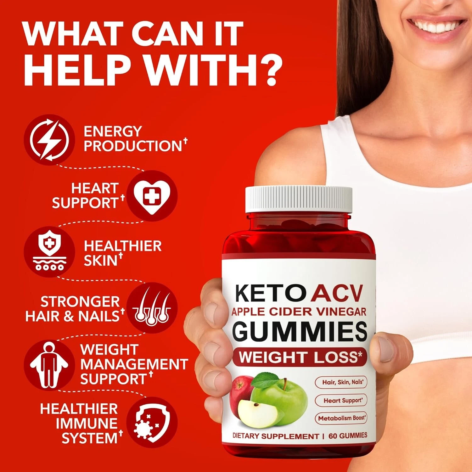 USA Made Keto ACV Gummies Advanced Weight Loss Apple Cider Vinegar Detox Cleanse
