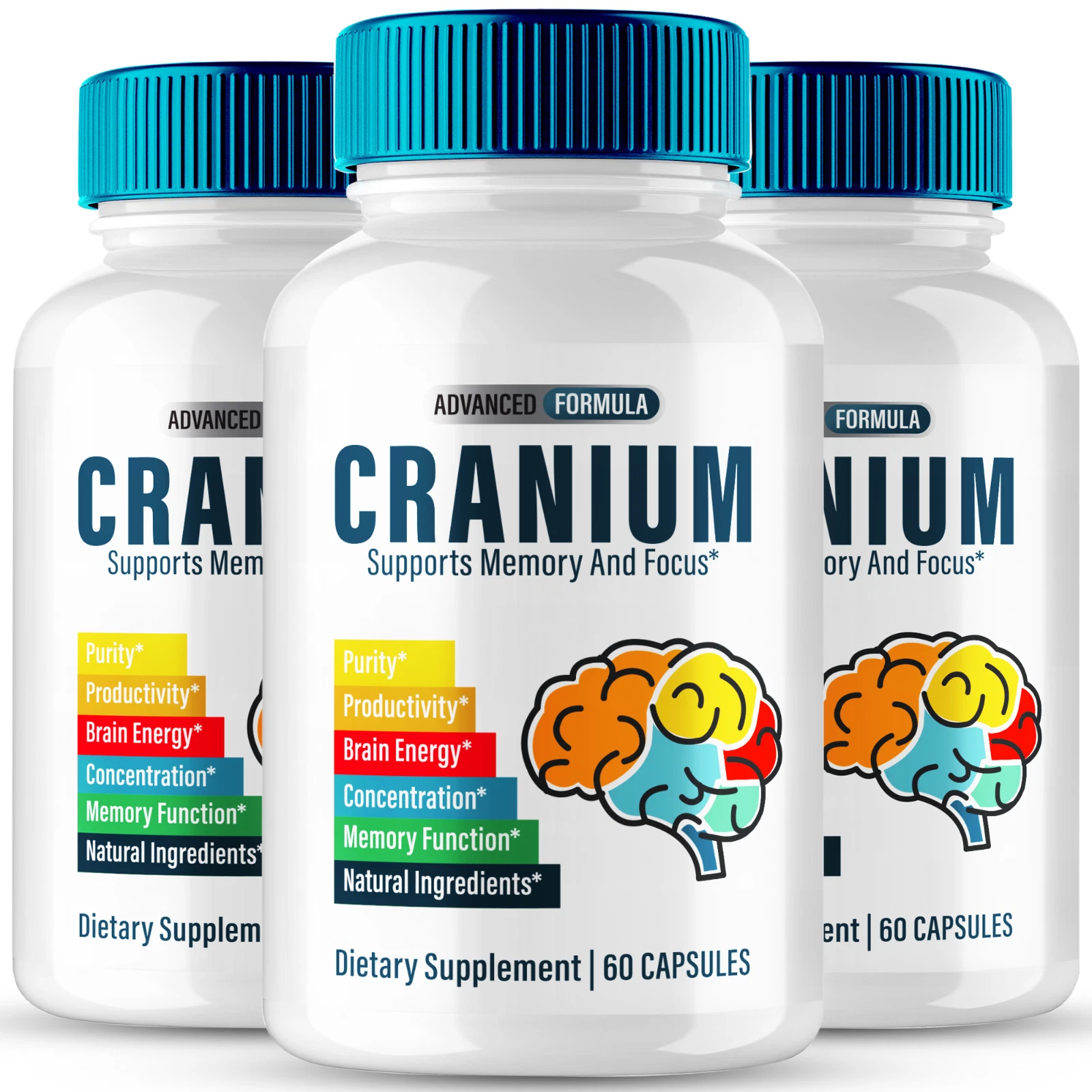 (3 Pack) Cranium Capsules, Advanced Cranium Brain & Memory Supplement Pills