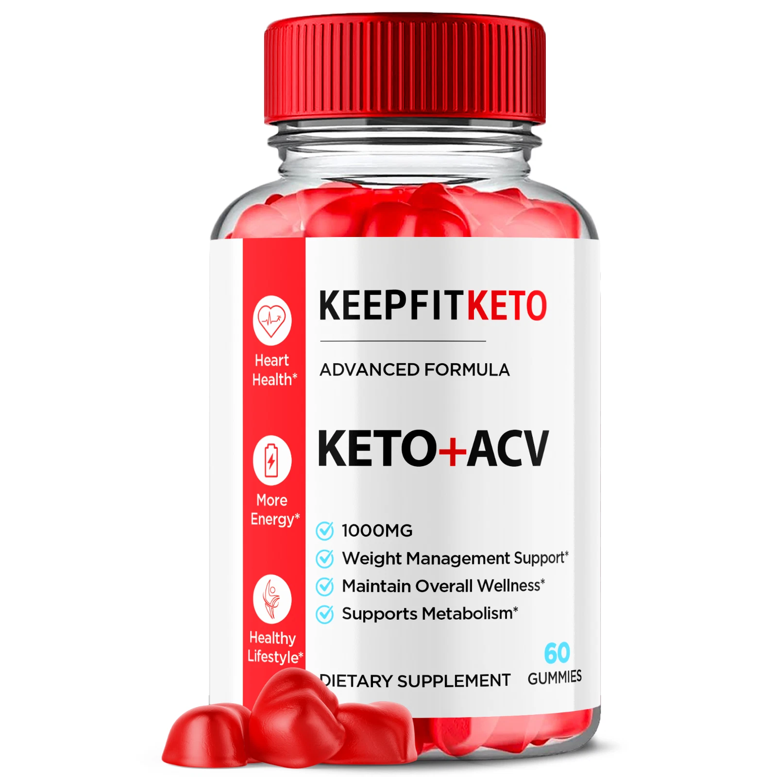 keepFit Keto ACV Gummies 1000MG Keep Fit Maximum Strength Formula 60 Gummies