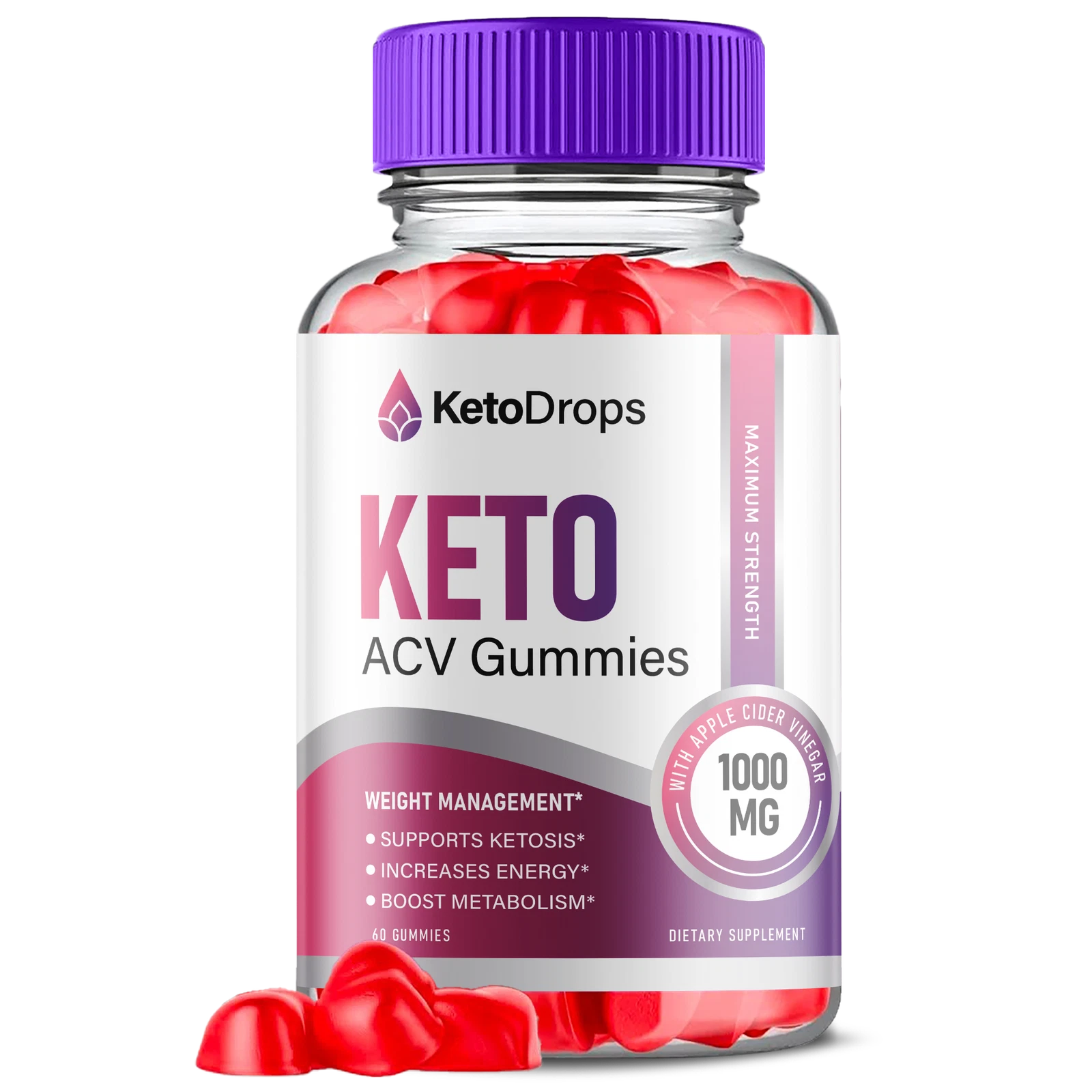 Keto Drops, Keto Drops ACV Gummies for Weight Loss & Fat Burning (60 Gummies)