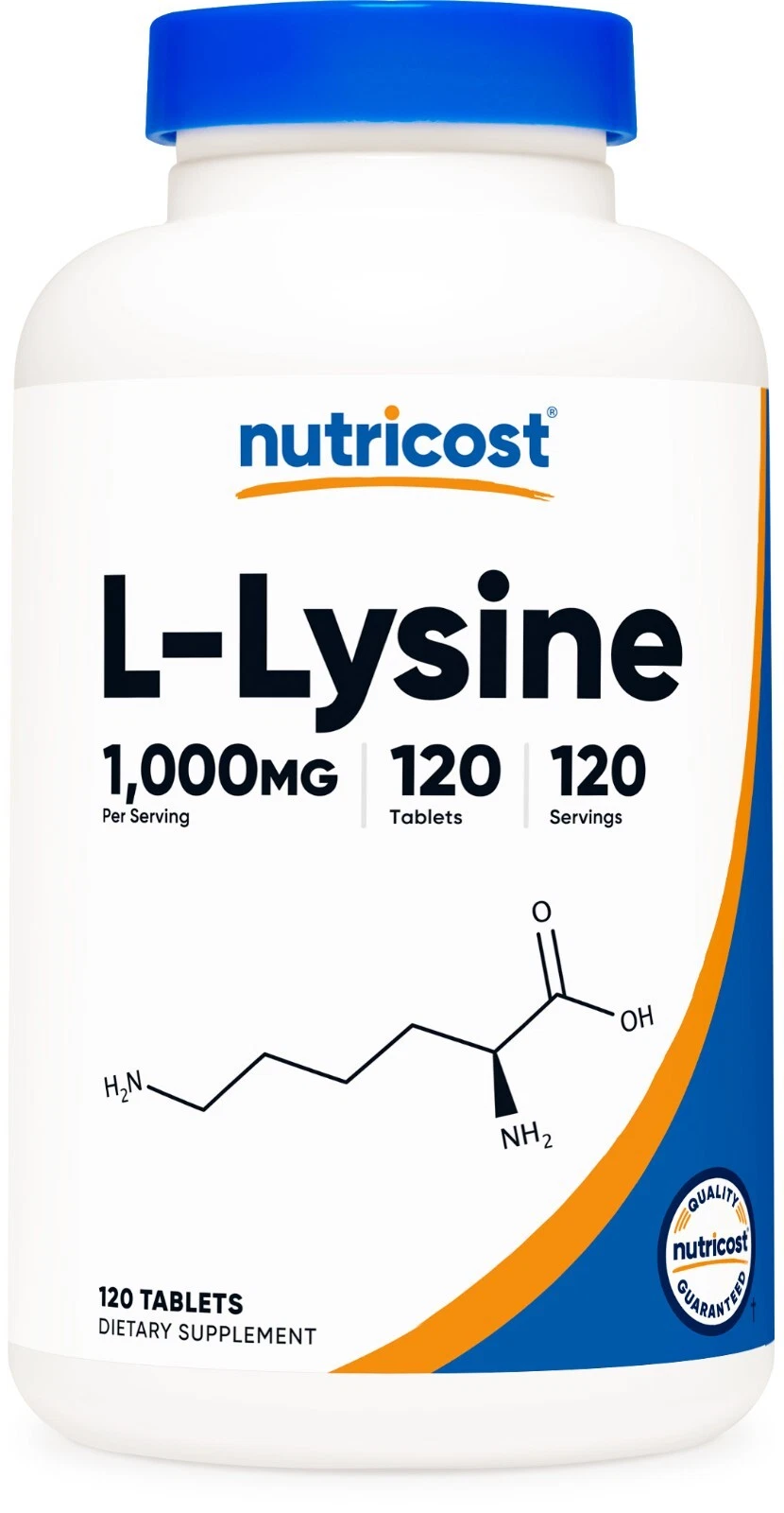Nutricost L-Lysine 1000mg, 120 Tablets - Gluten Free, Non-GMO, and Vegetarian