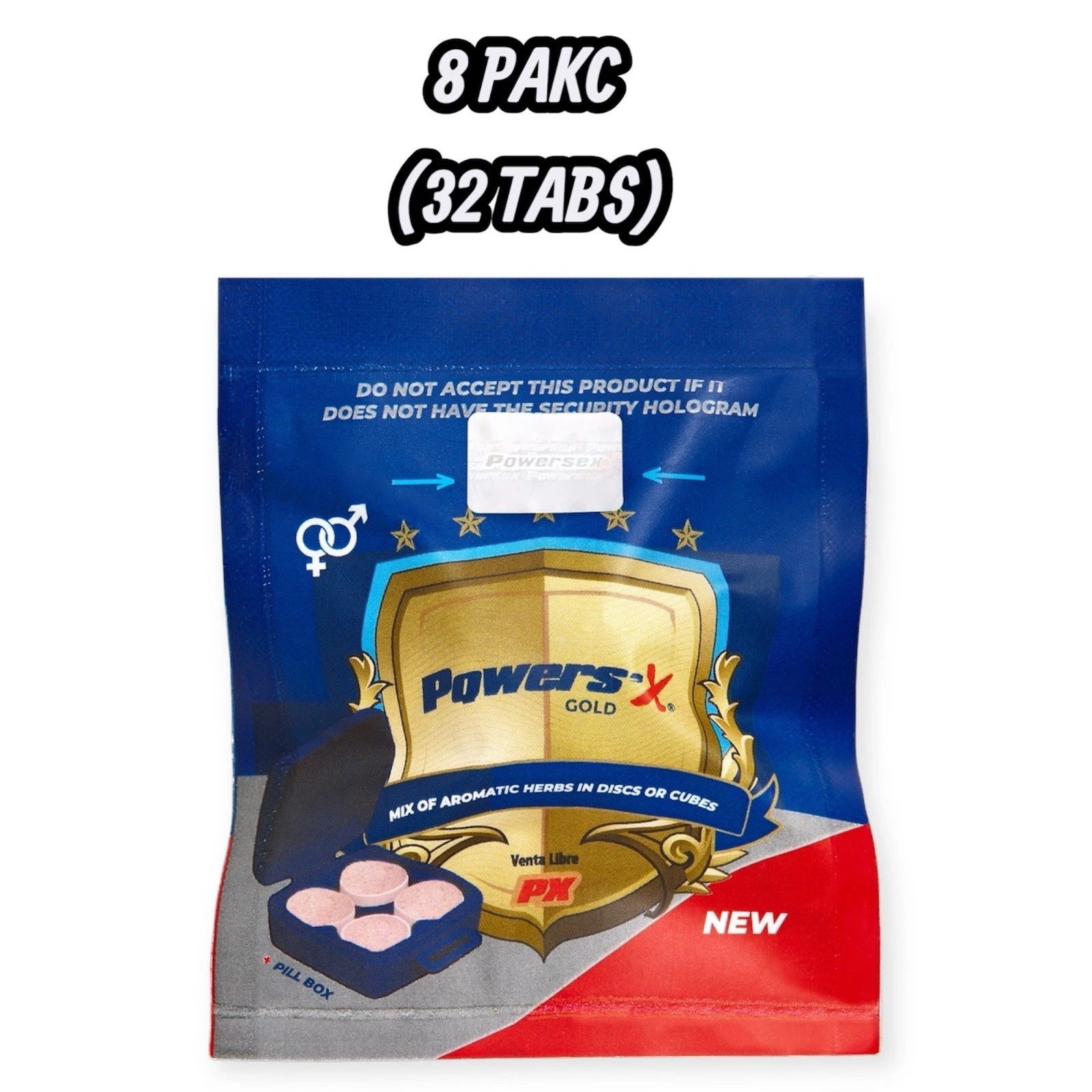 Powers'x Men's Vitality Support Natural Supplement 8 Pack (32 Tabs)