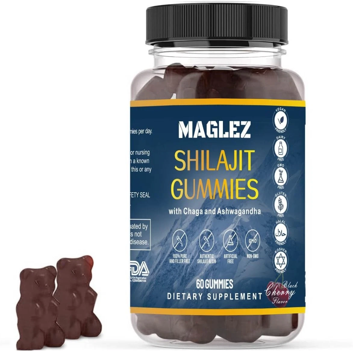 Shilajit Gummies with Ashwagandha & Chaga – 100% Pure Filtered Shilajit...