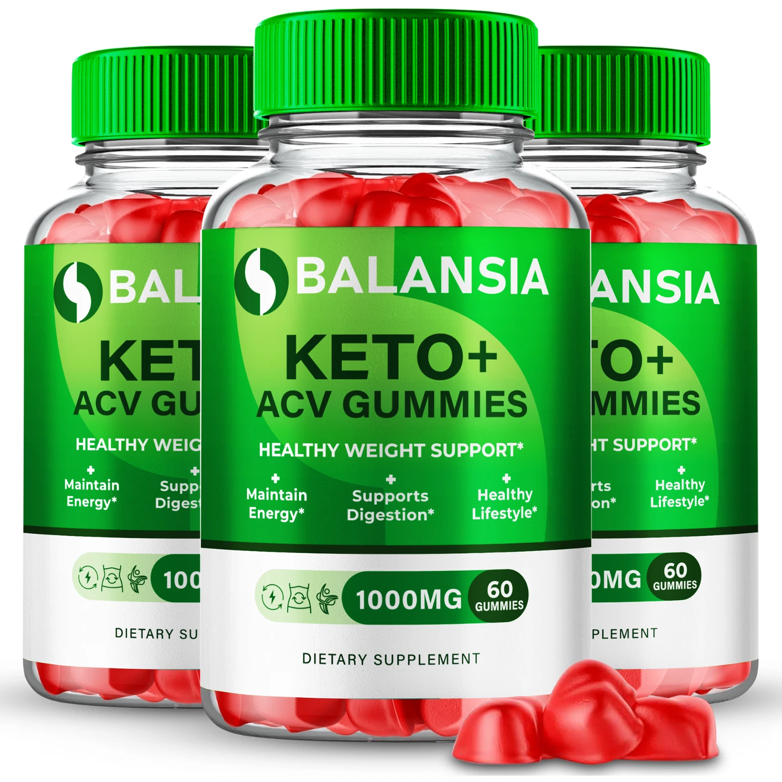(3 Pack) Balansia Keto Gummies, Advanced Keto ACV Fat Burn & Weight Loss Gummy