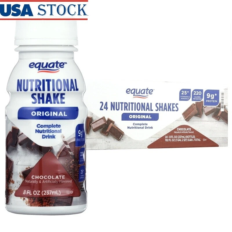 Nutritional Meal Replacement Shakes 9g Protein 25 Vitamins Gluten Free 24 Count