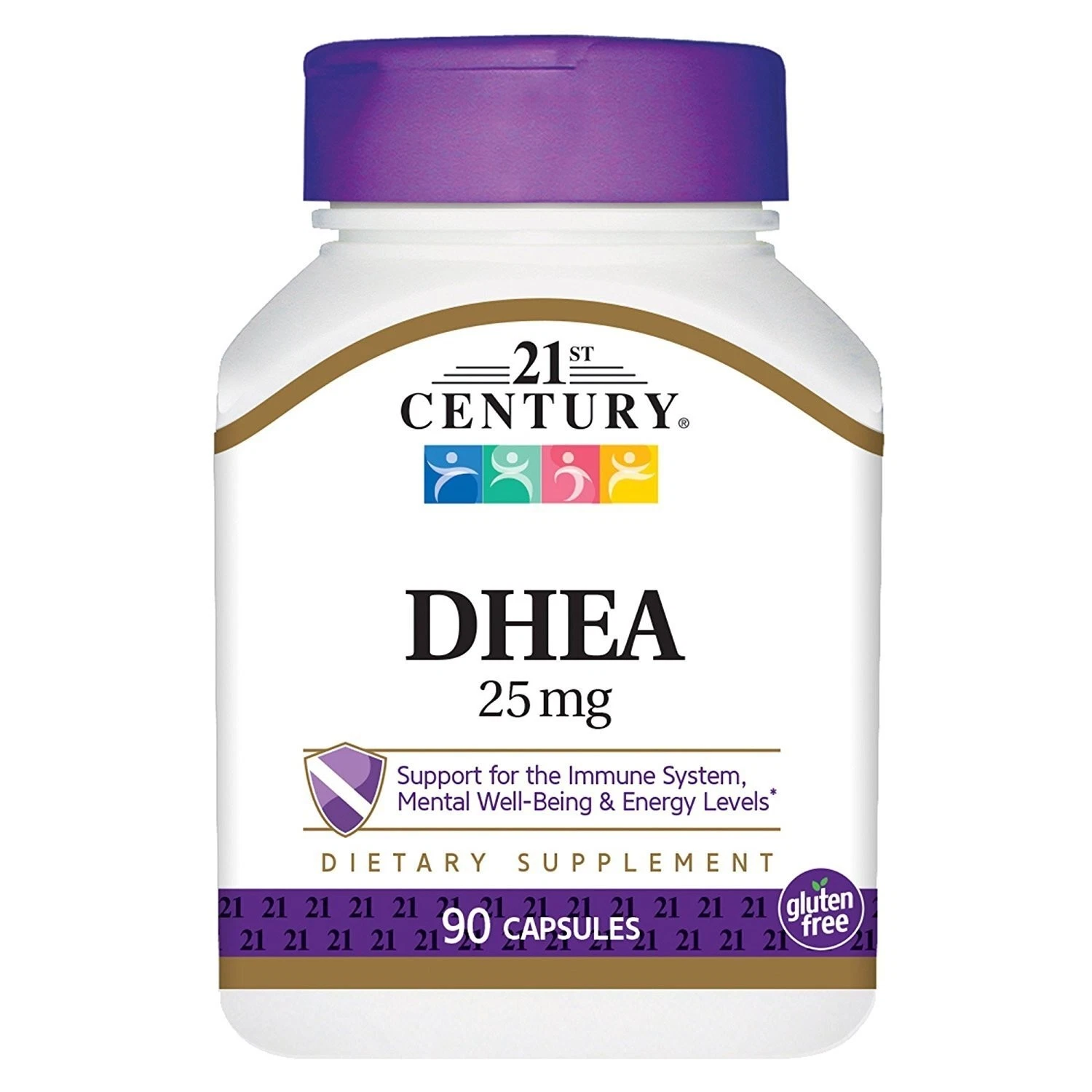 21st Century DHEA 25 mg Dietary Supplement Gluten Free Capsules 90 Ct Pack of 3