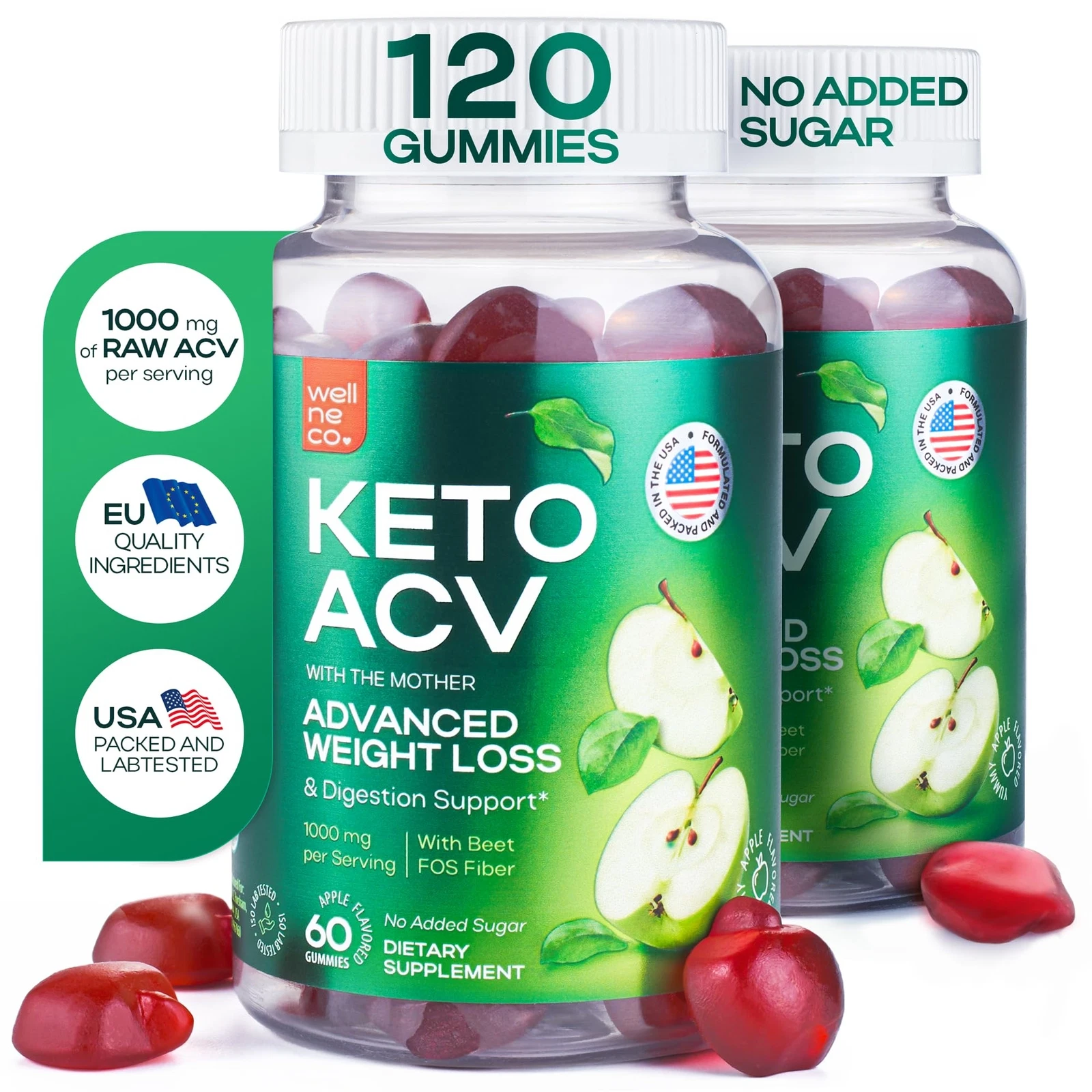 Advanced Keto ACV Gummies for Weight Loss 1000 Mg - ACV Gummies for Digestion...