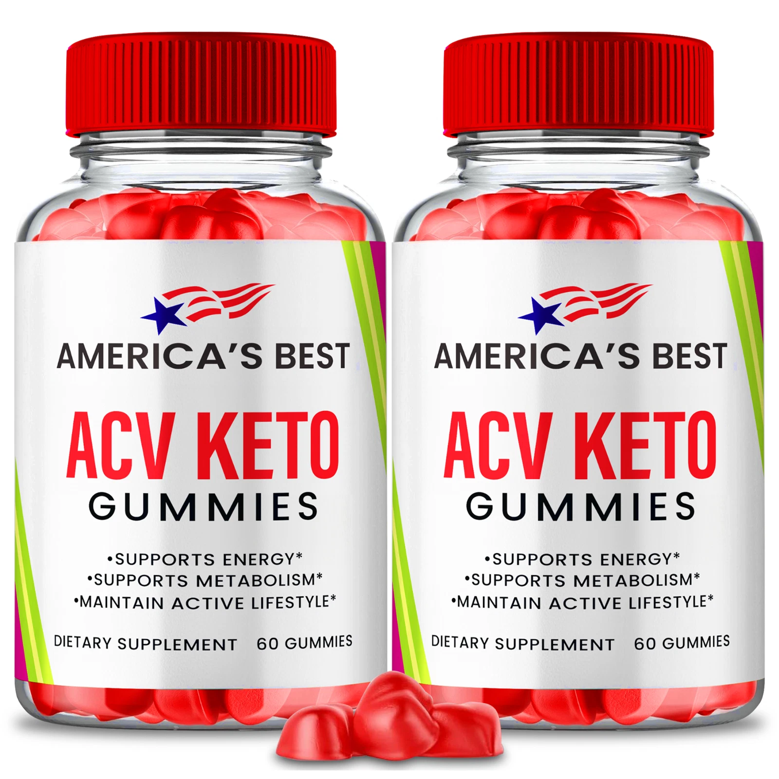 (2 Pack) America's Best ACV Keto Gummies for Advanced Weight Loss & Fat Burning
