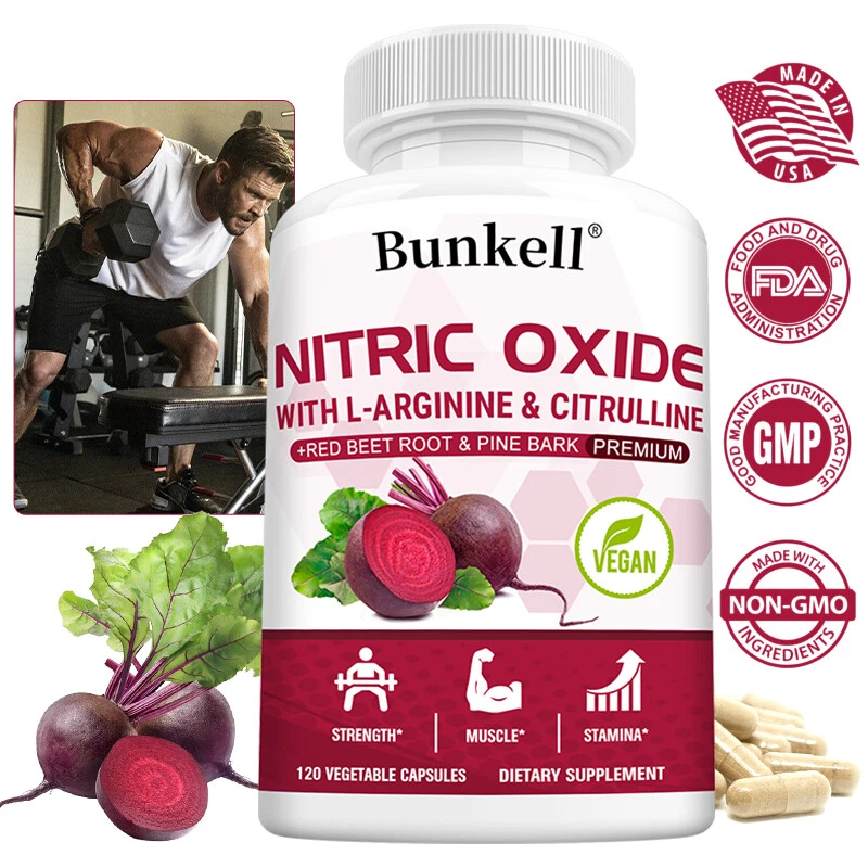 Nitric Oxide L-Arginin & L-Citrulline, Beet Root Highest Potency Muscle Pump