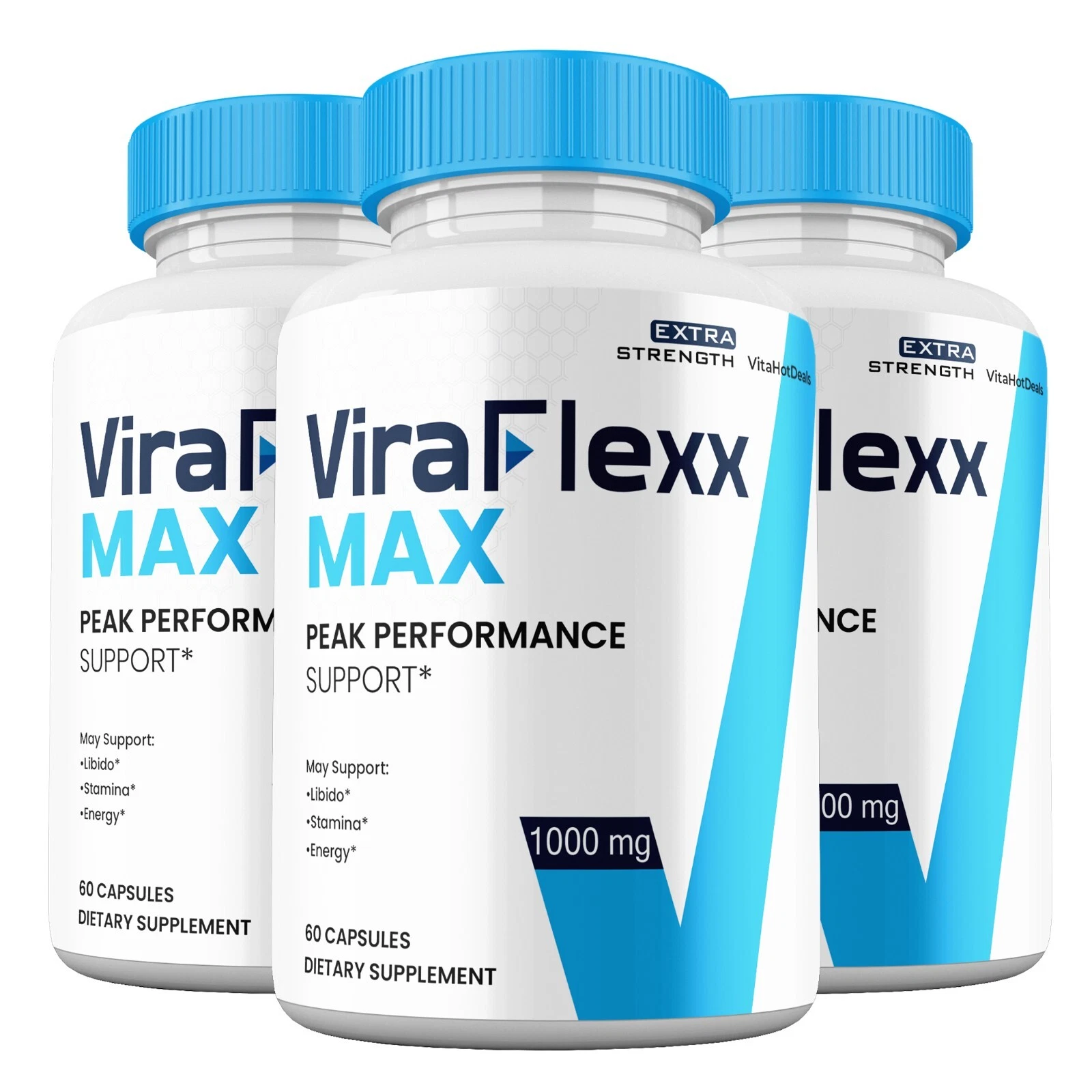 ViraFlexx Max Capsules, Max Strength, All Natural Vira Flexx Max Pills (3 Pack)