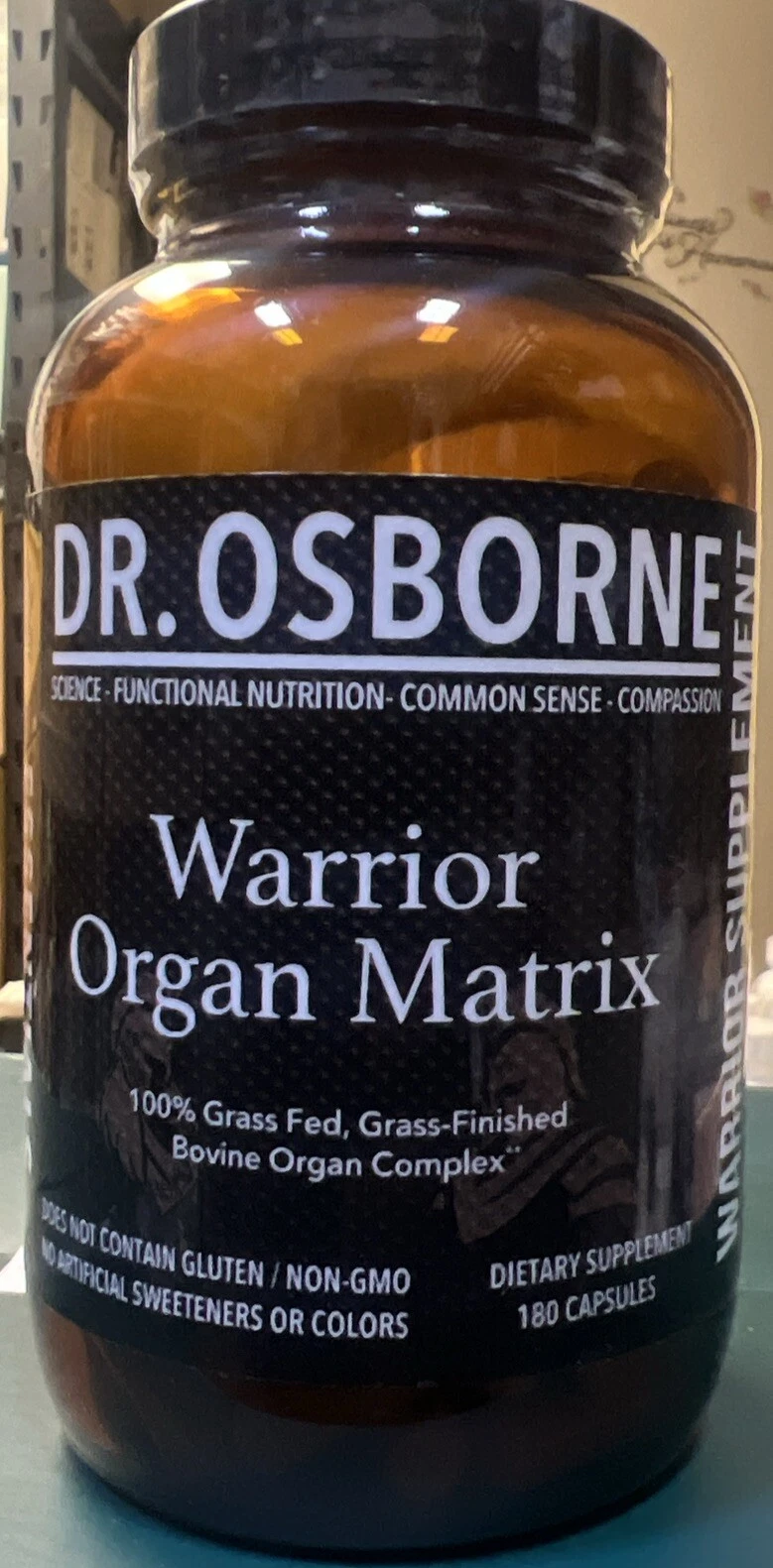 Dr. Osborne Warrior Organ Matrix - 180 Capsules - 100% Grass Fed Bovine Complex