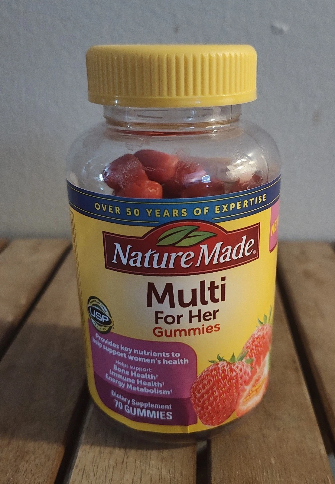 Nature Made Multi For Her Gummies Strawberry 70 Exp 06/2026 New Sealed