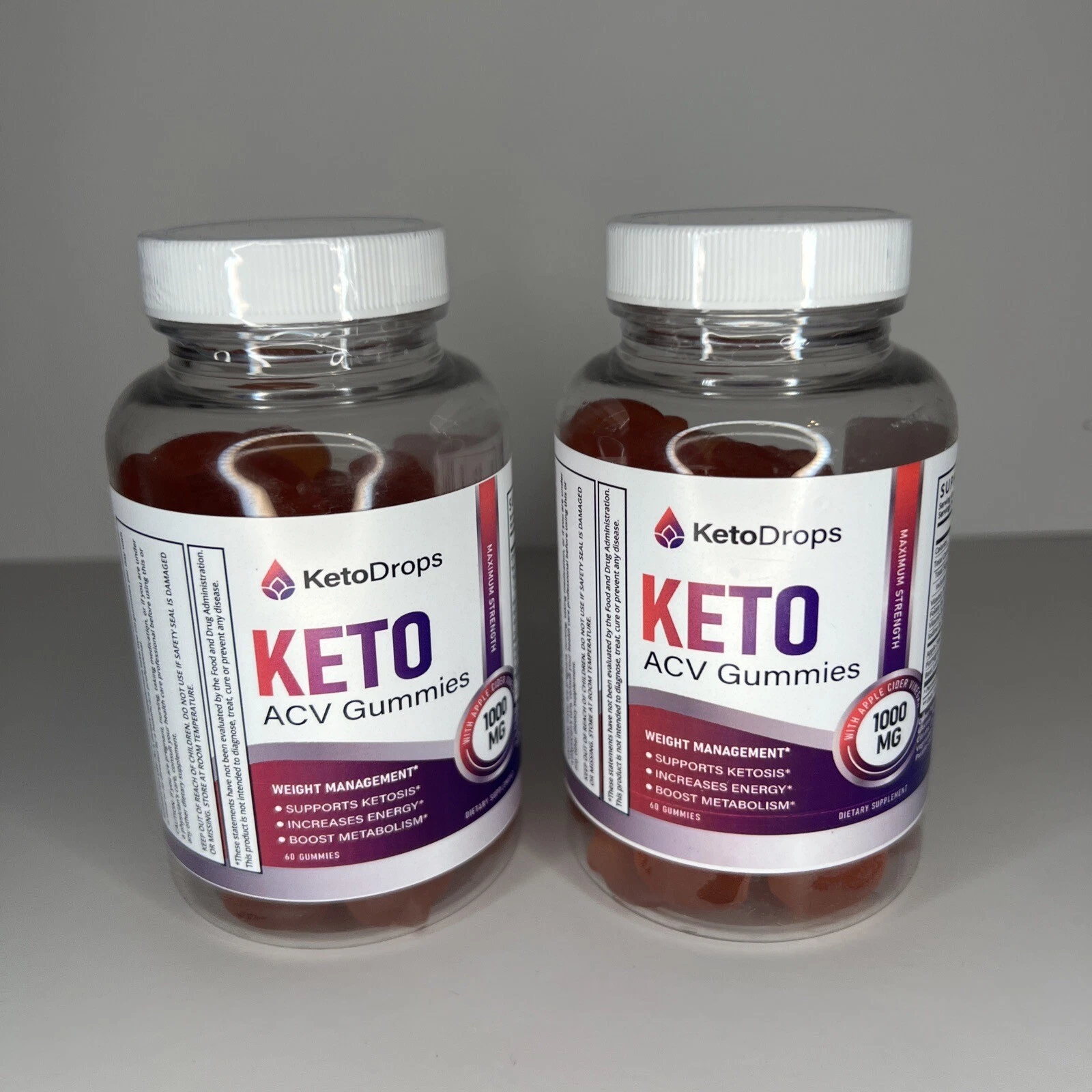 Keto Drops Keto ACV Gummies 1000MG Apple Cider Vinegar 120 Gummys