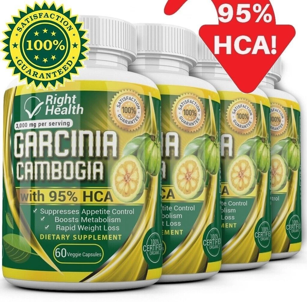 4 x Bottles 240 Capsules 3000mg Daily GARCINIA CAMBOGIA HCA 95% Weight Loss Diet