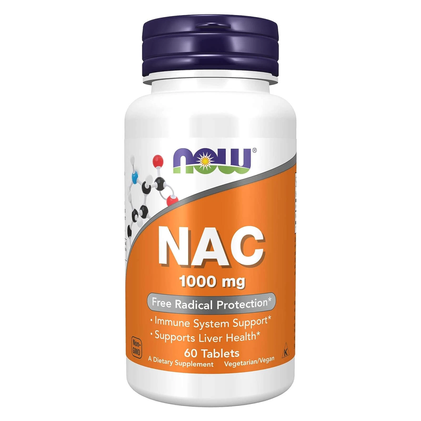 NOW FOODS NAC 1000 mg 60 Tablets Free Radical Protection* Immune System Support