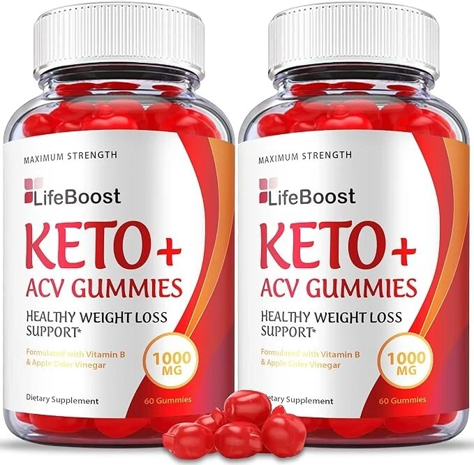 Life Boost Keto ACV Healthy Weight Loss Support Supplement (120 Gummies) 2-Pack