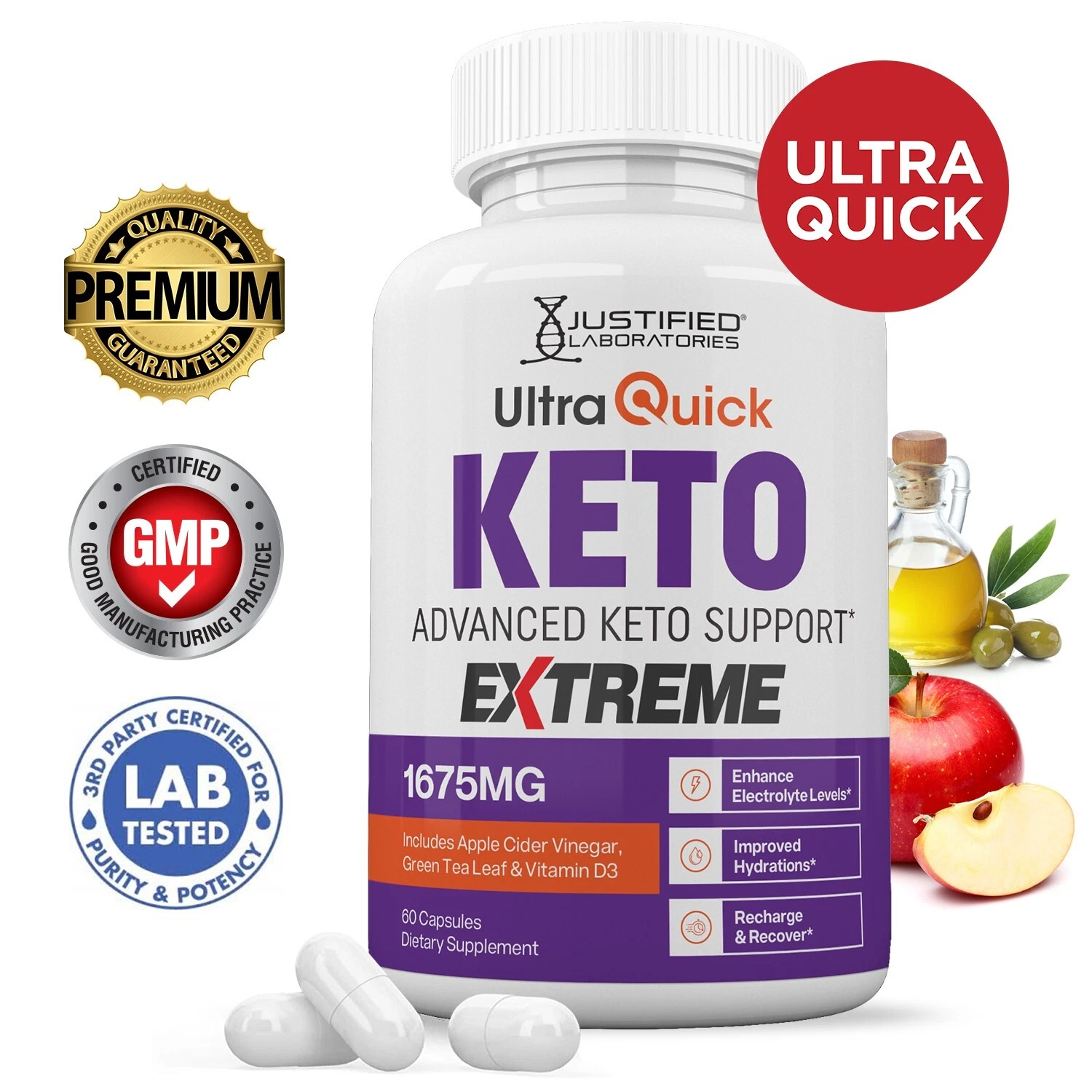 Ultra Quick Keto ACV Extreme Pills 1675MG Stronger Thn Gummy Keto Support 1Pk