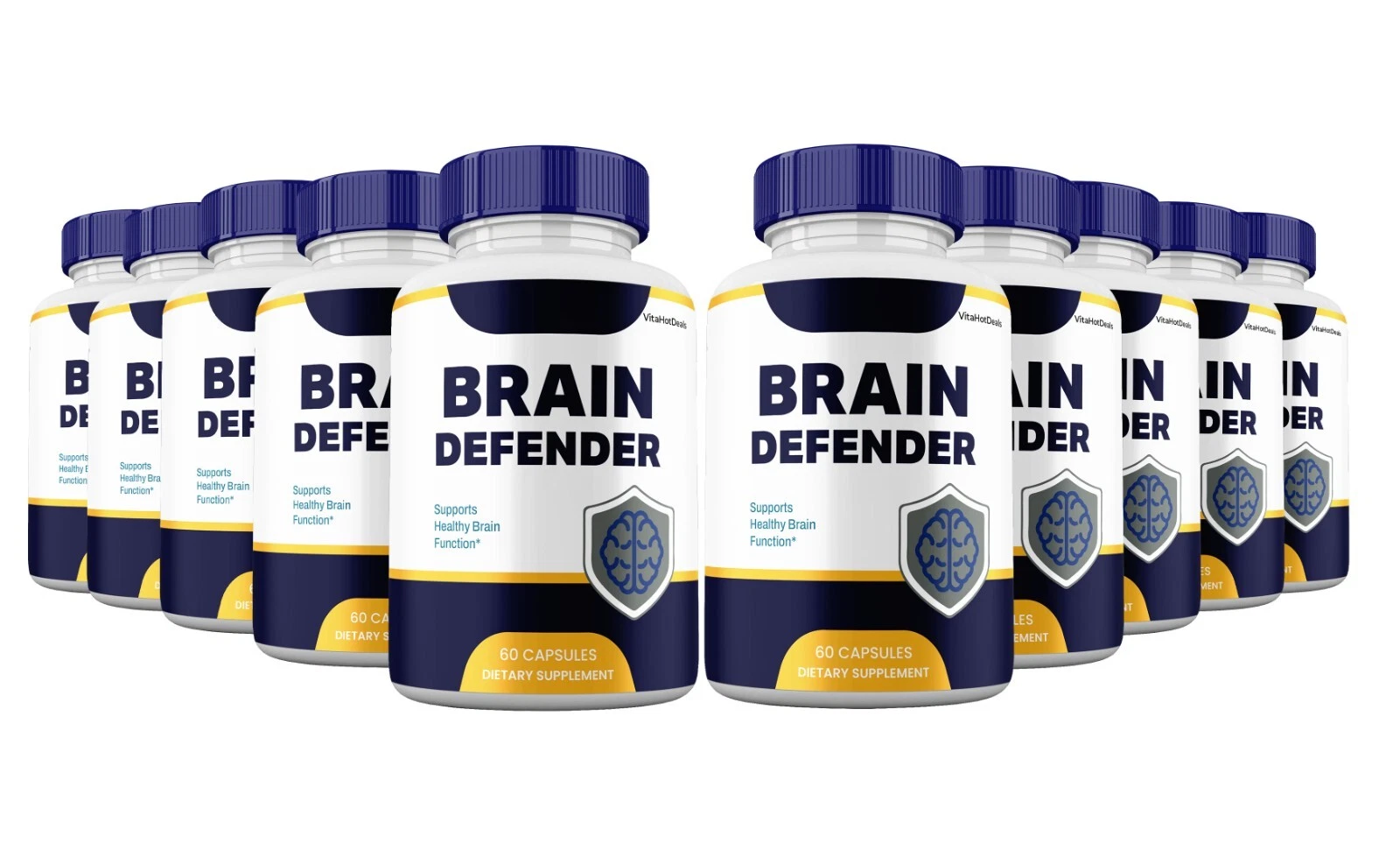 Brain Defender Capsules, Maximum Strength Pills Cognitive and Brain (10 Pack)