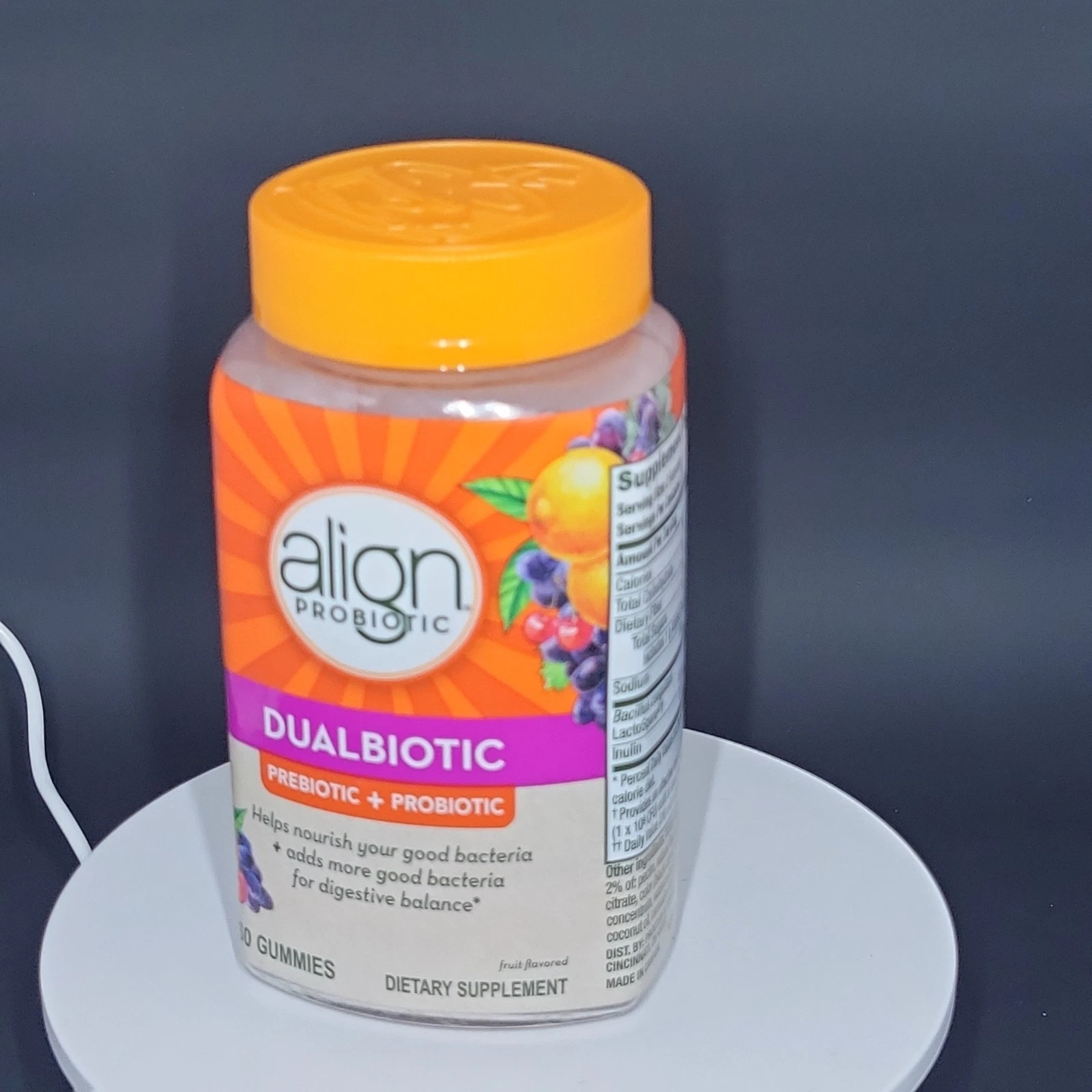 Align Prebiotic and Probiotic Natural Fruit Flavors Supplement Gummies - 60...