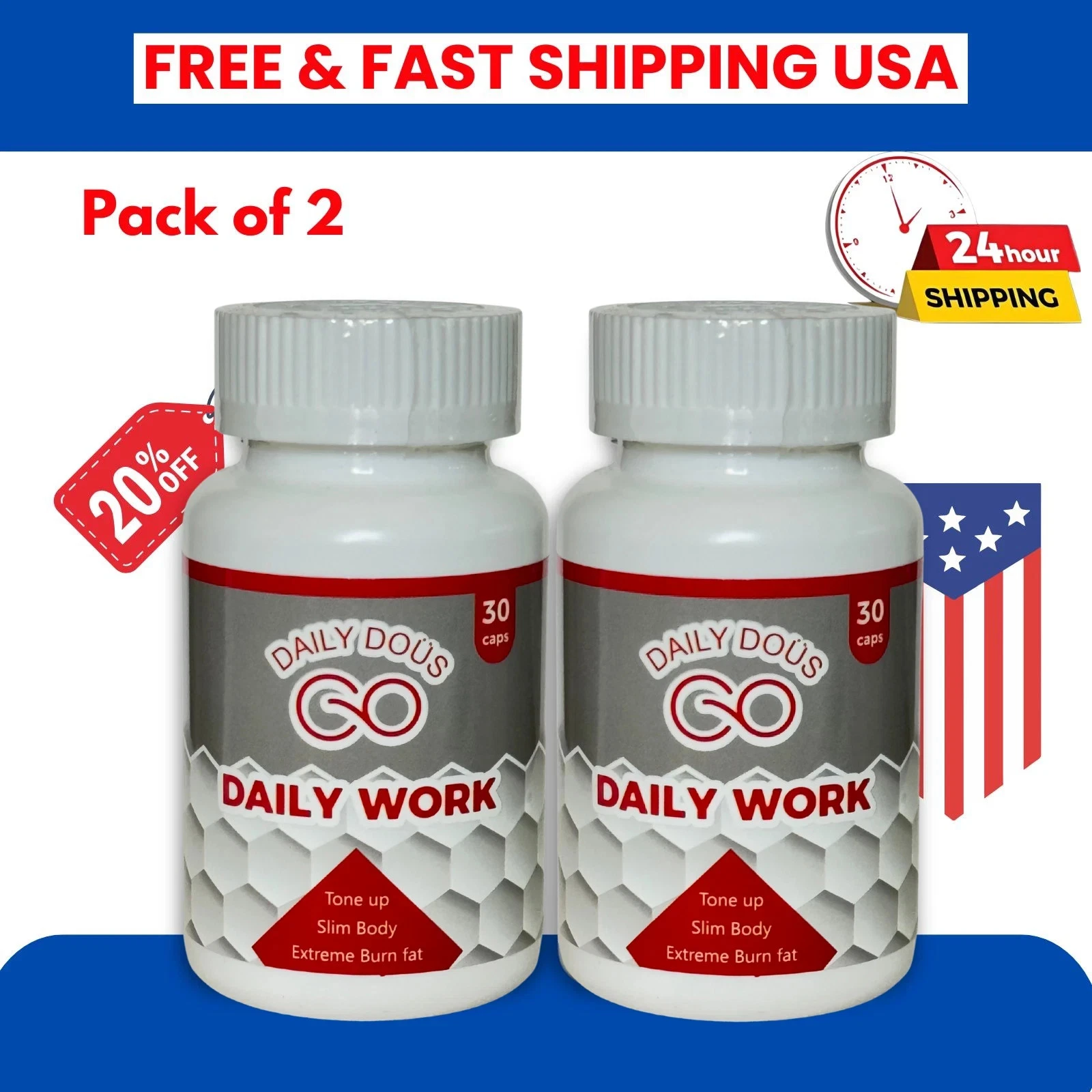 ORIGINAL DAILY WORK PILLS by Daily Dous / Skinny 365 ** Brand New and Sealed **