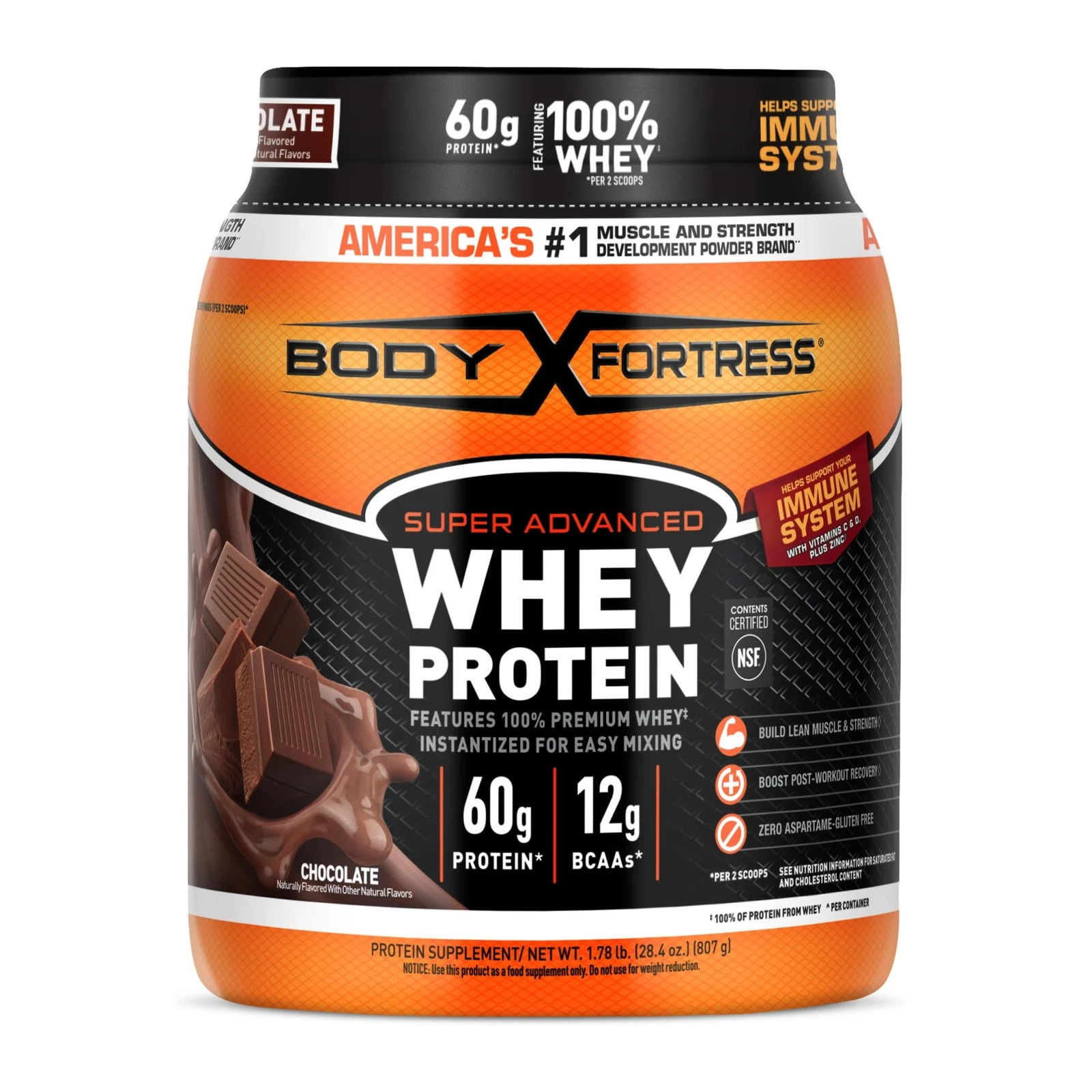 100% Whey, Premium Protein Powder, Chocolate, 1.78lbs