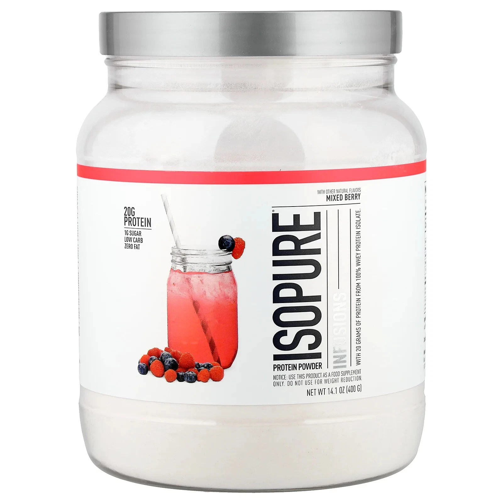 Infusions Protein Powder, Mixed Berry, 14.1 oz (400 g)
