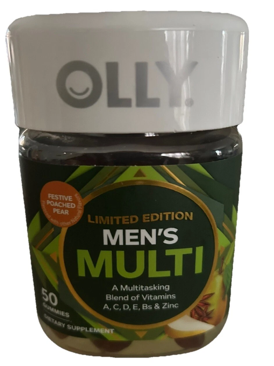 OLLY Limited Edition Men's Multi Gummies Poached Pear 50 Count Exp 07/25 Sealed