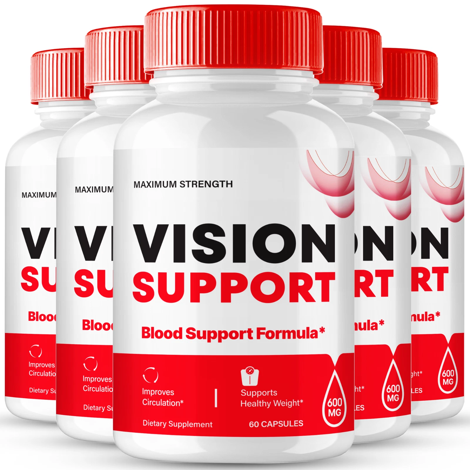 (5 Pack) Vision Support Eye Health Capsules for Healthy Vision and Eye Function