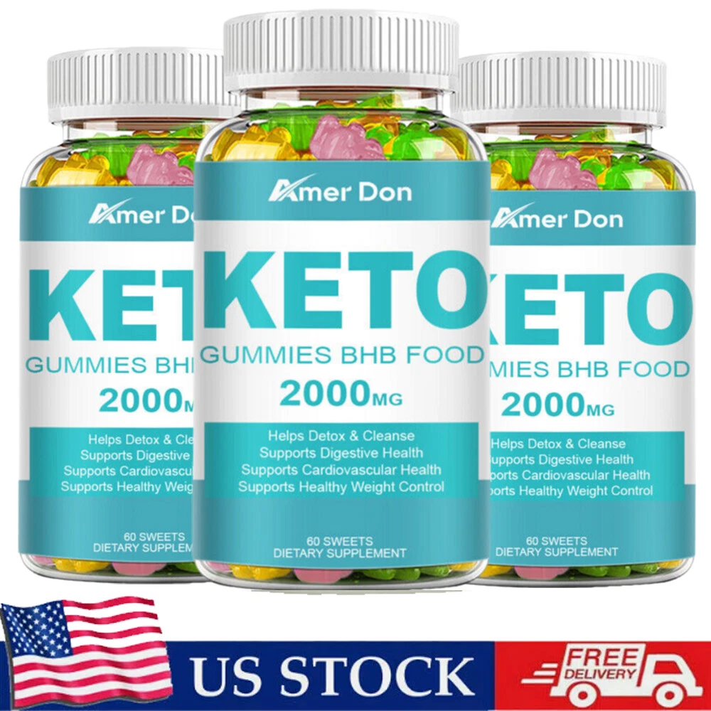 Keto BHB Gummies Fat Burner Weight Loss Diet Pills 3 Bottle Appetite Suppressant