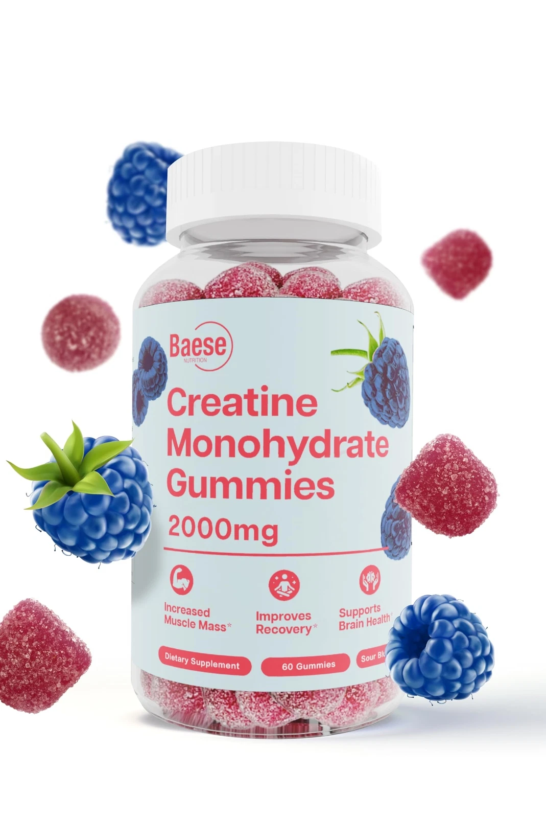 Baese Nutrition Creatine Monohydrate Gummies for Men & Women - High Purity So...