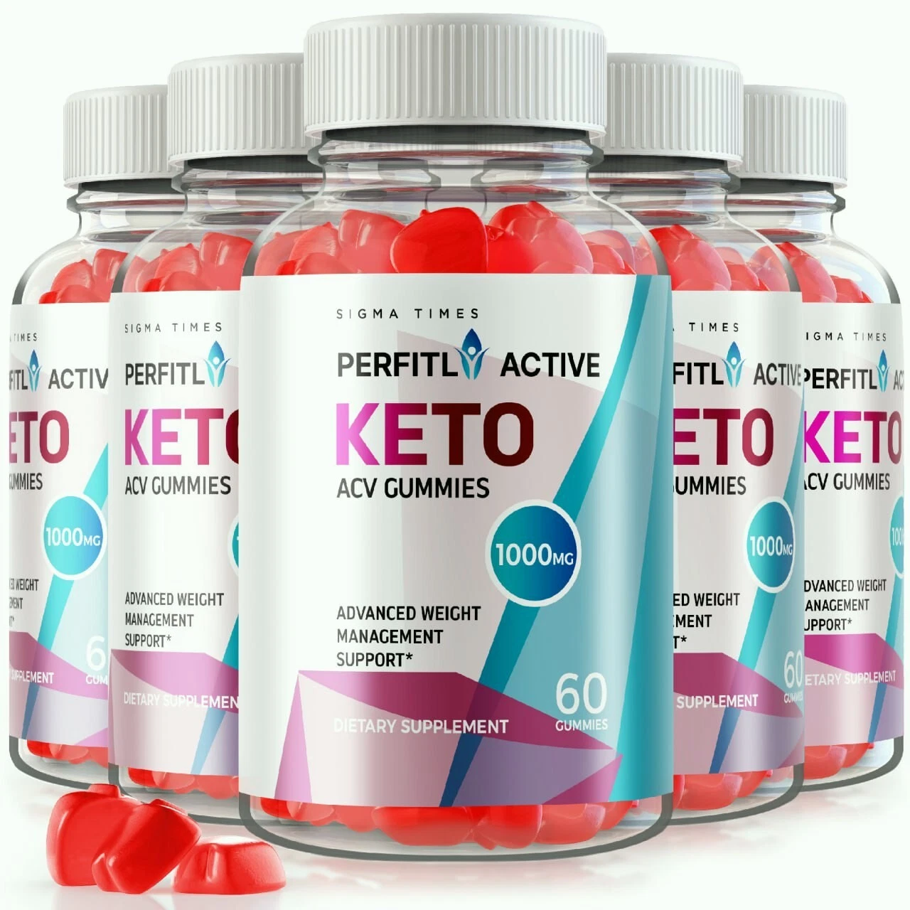 (5 Pack) Perfitly Active Keto ACV Gummies to Support Weight loss & Energy Levels