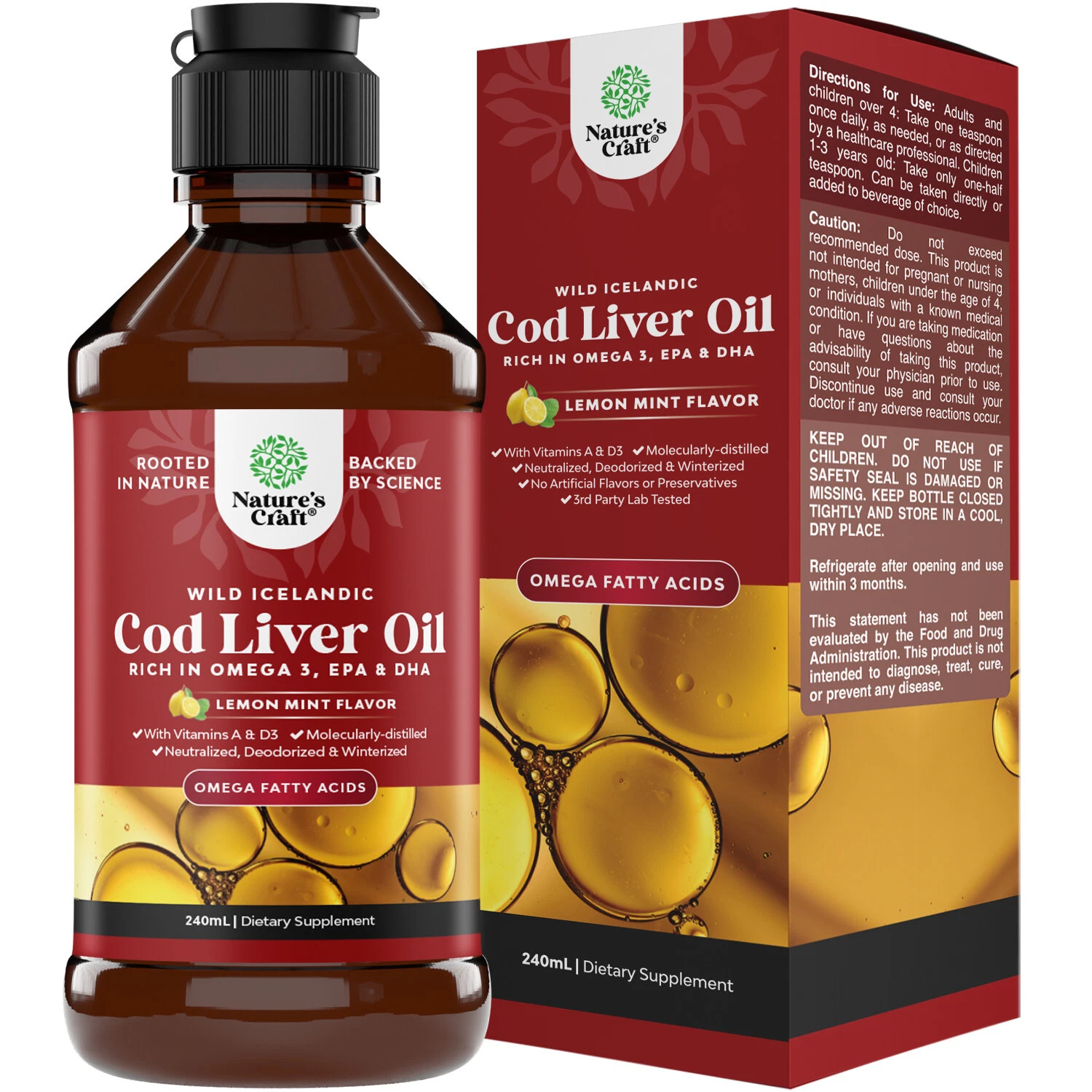 Icelandic Cod Liver Oil Liquid - Wild Caught Nordic Omega 3 Fish Oil Liquid