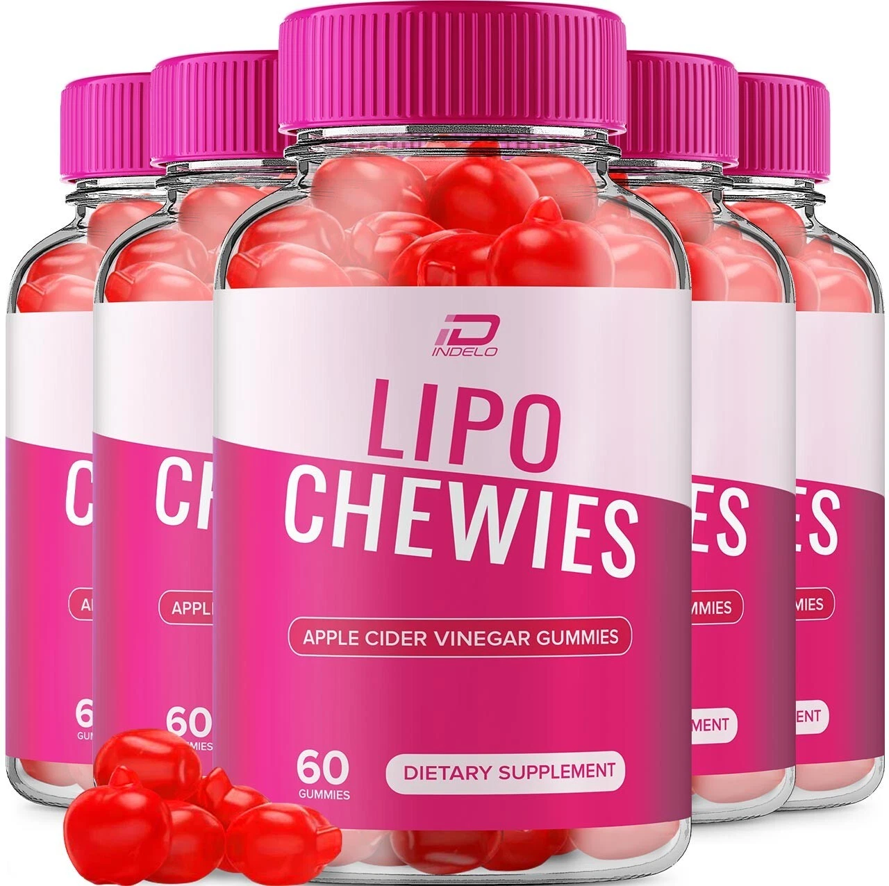 (5 Pack) Lipo Chewies ACV Gummies - LipoChewies ACV Gummies, Vitamin B12