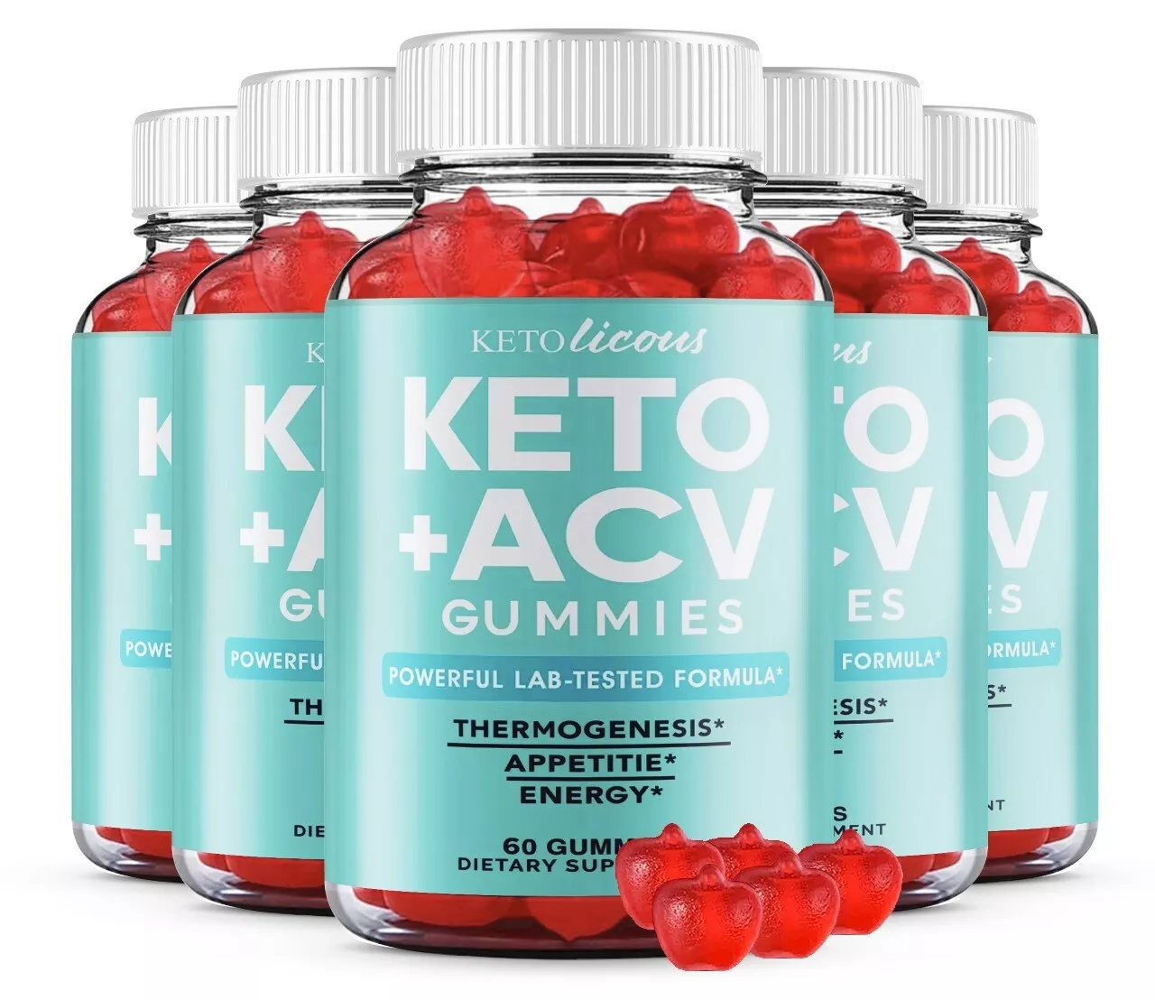 (5 Pack) Ketolicious Keto + ACV Gummies Advanced for Weight Loss (300 Gummies)