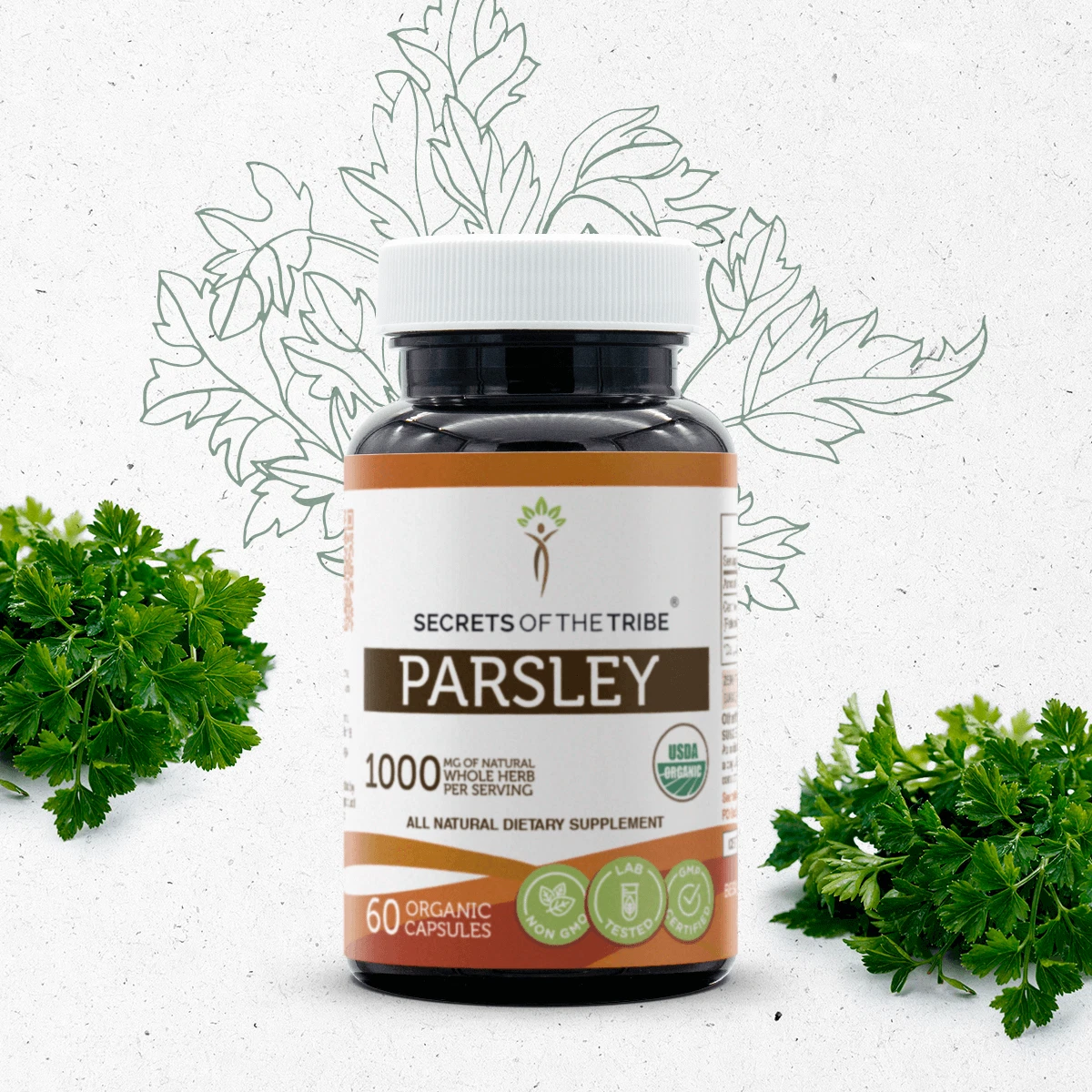 Secrets Of The Tribe Organic Parsley Capsules,500 mg