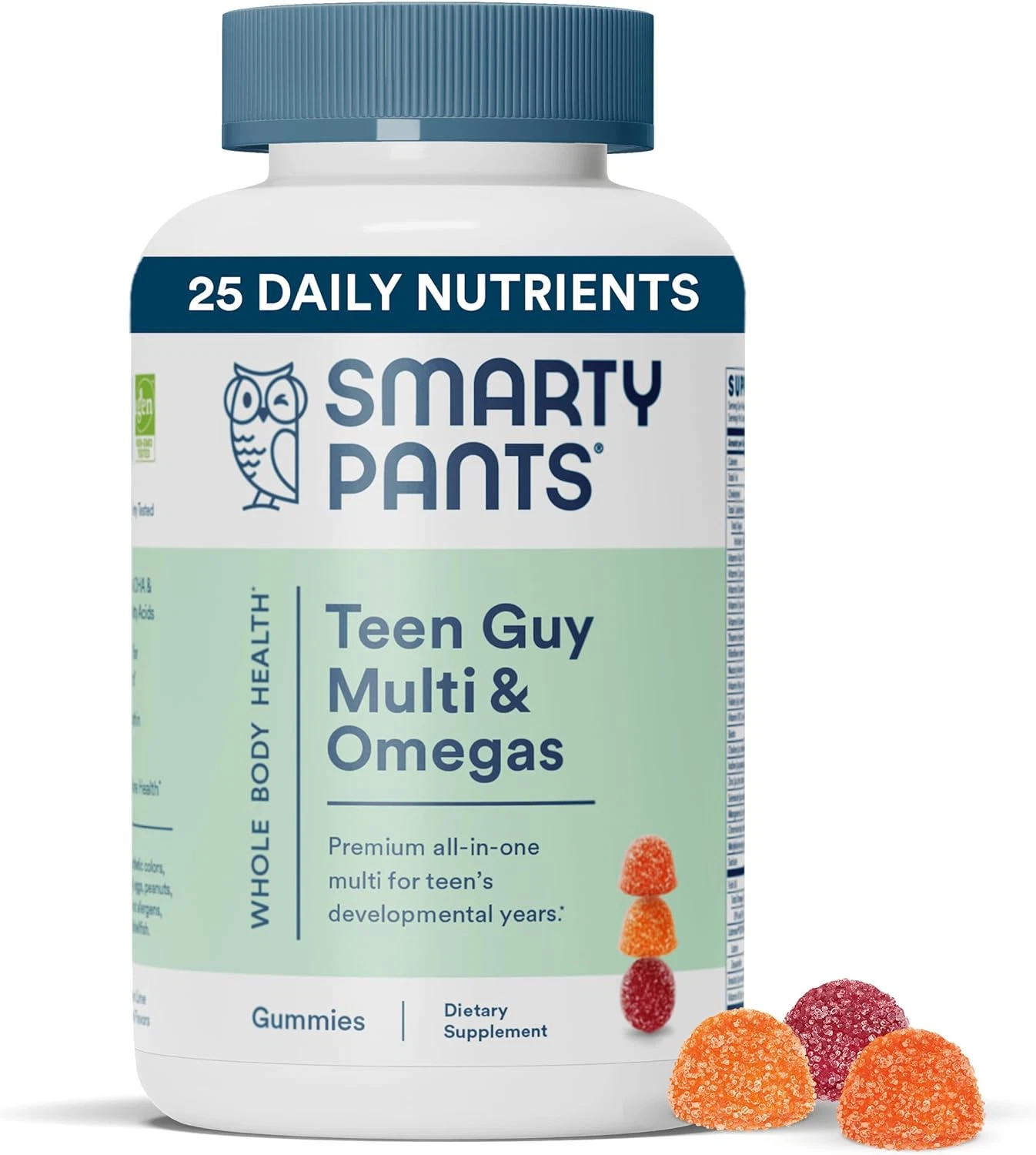 SmartyPants Teen Guy Multivitamin Gummies: Omega 3 Fish Oil (EPA/DHA), Vitamin D