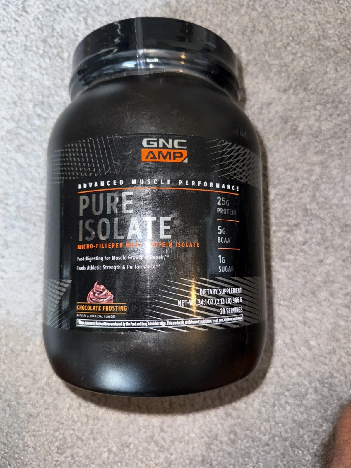 GNC AMP Pure Isolate - Chocolate Frosting (28 Servings) 2.13 Lbs EXP: 5/26