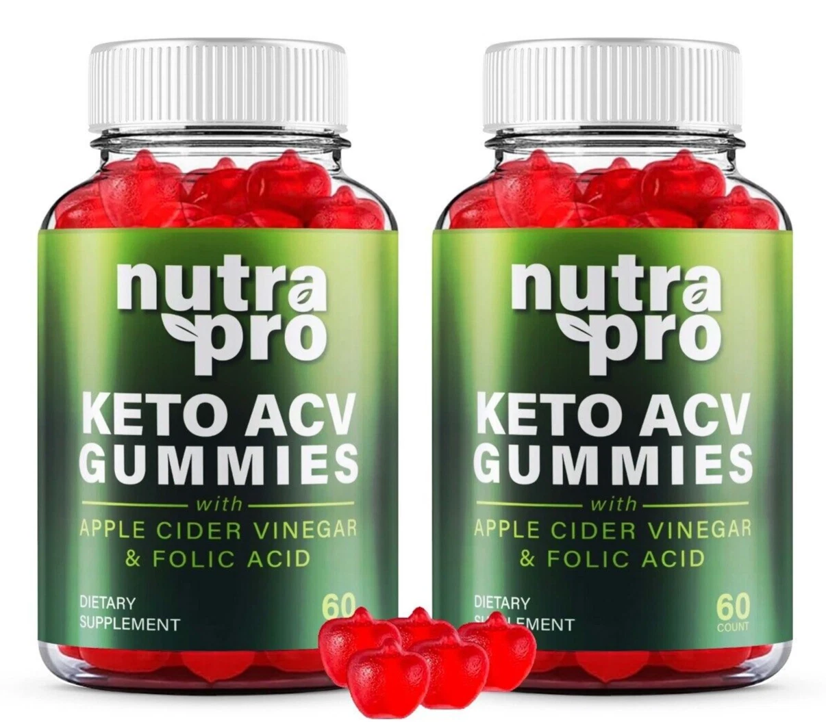 Nutra Pro Keto ACV Gummies, Max Strength Premium Formula, NutraPro ACV (2 Pack)