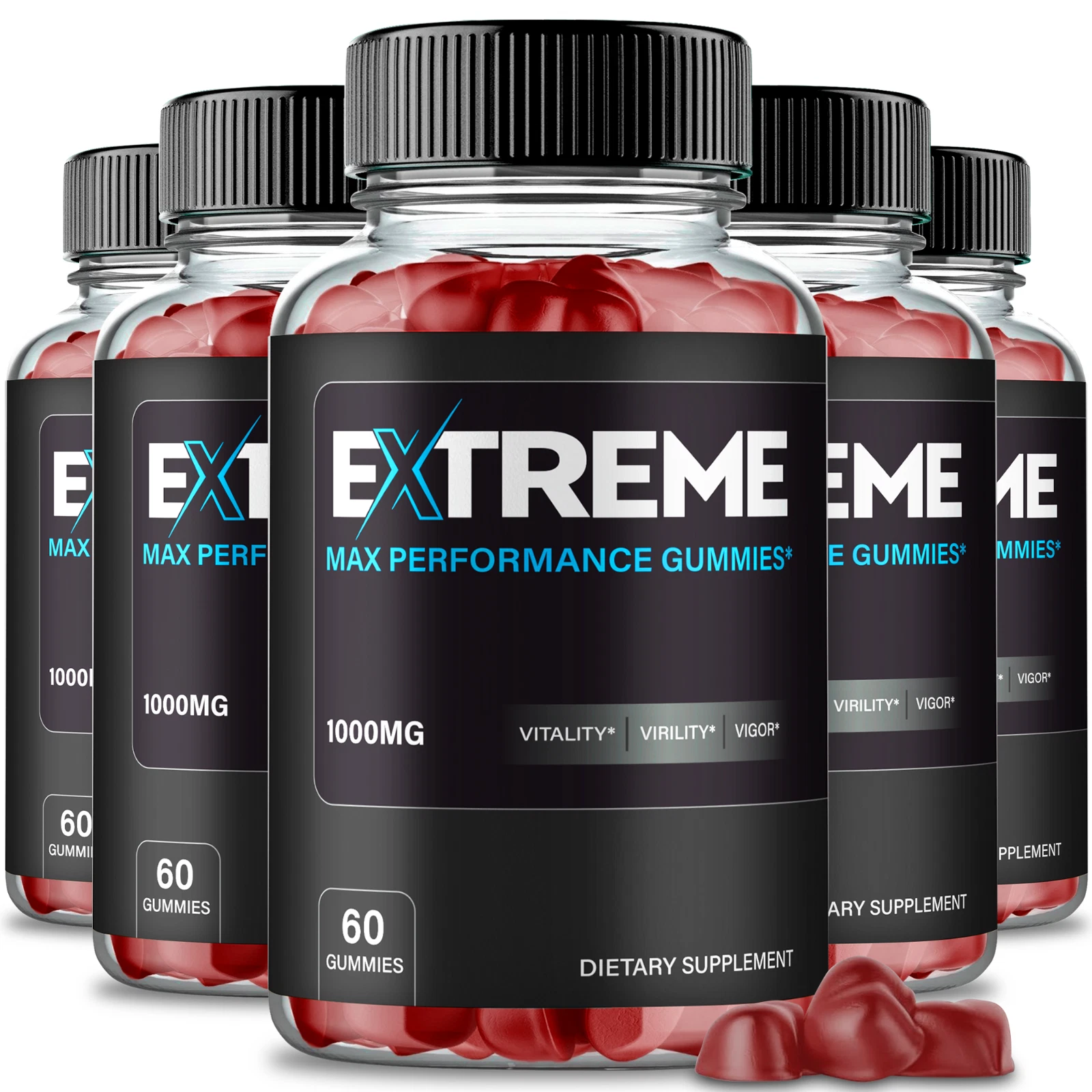 (5 Pack) Extreme Max Performance Male Gummies ExtremeMax Men Supplement Gummy