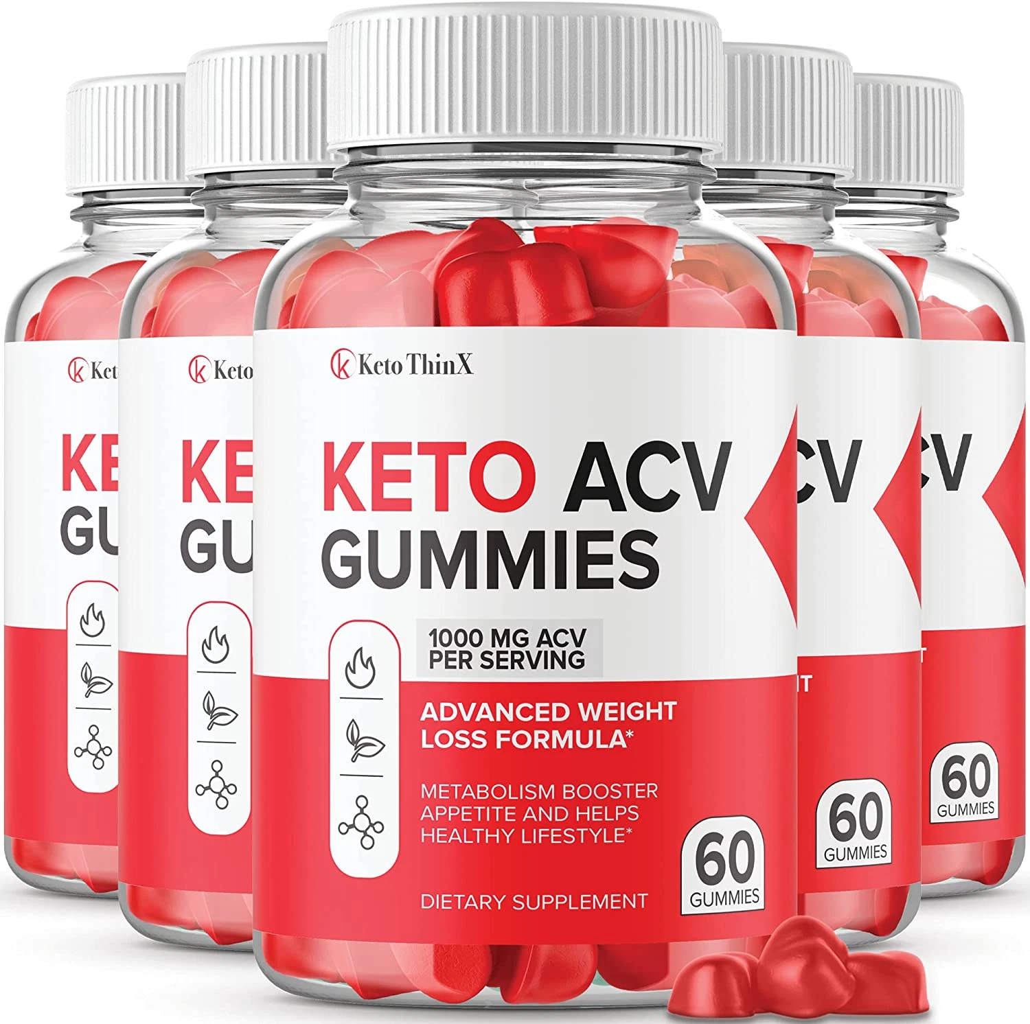 (5 Pack) Keto Thinx ACV Gummies (300 Gummies)