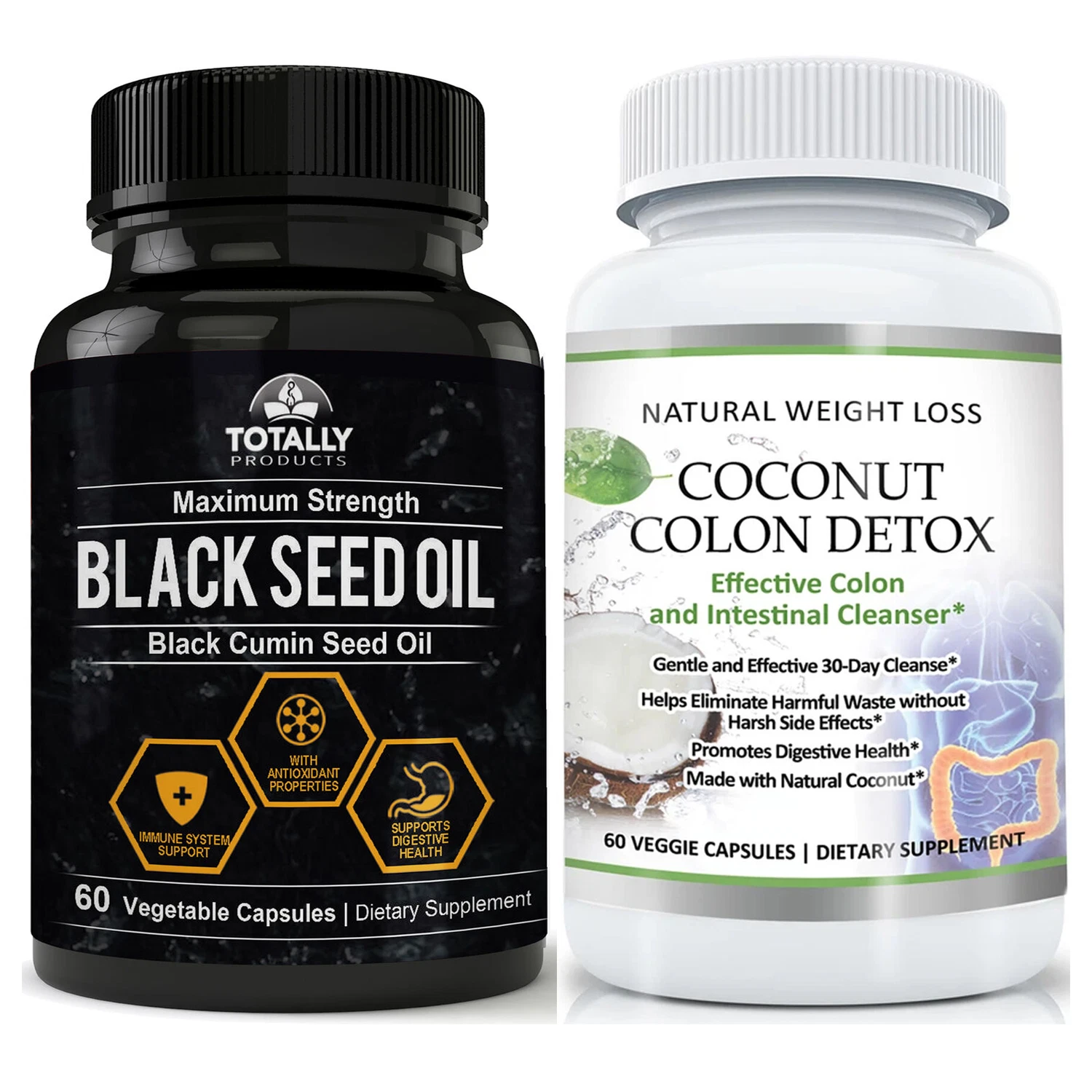 Black Cumin Seed Immune Health Supplement Coconut Colon Detox Weight Loss Pills