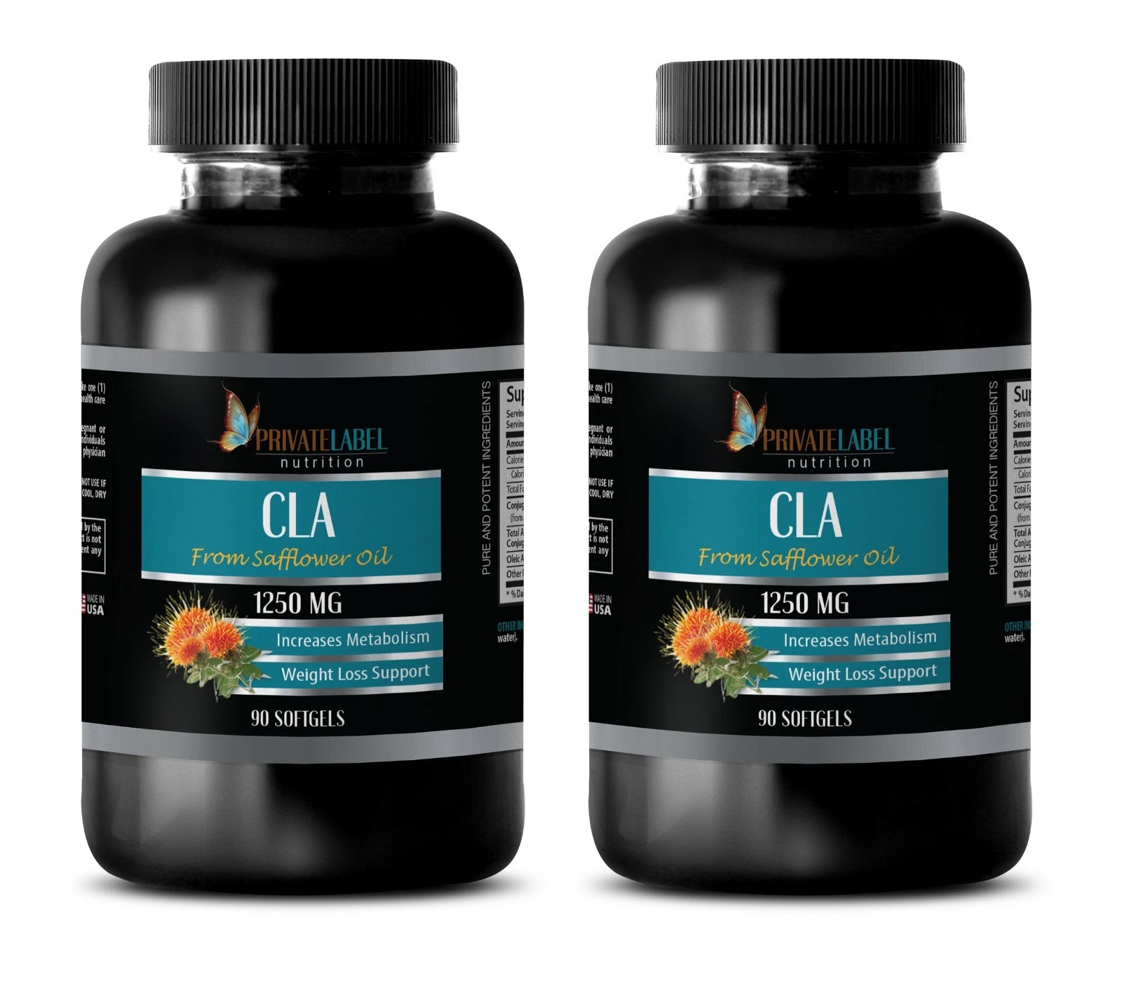 diet pills - CLA 1250mg - weight loss supplements - 2 Bottles 180 Softgels