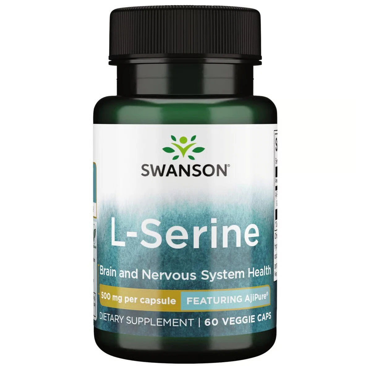 Swanson AjiPure L-Serine Vegetable Capsules, 500 mg, 60 Count