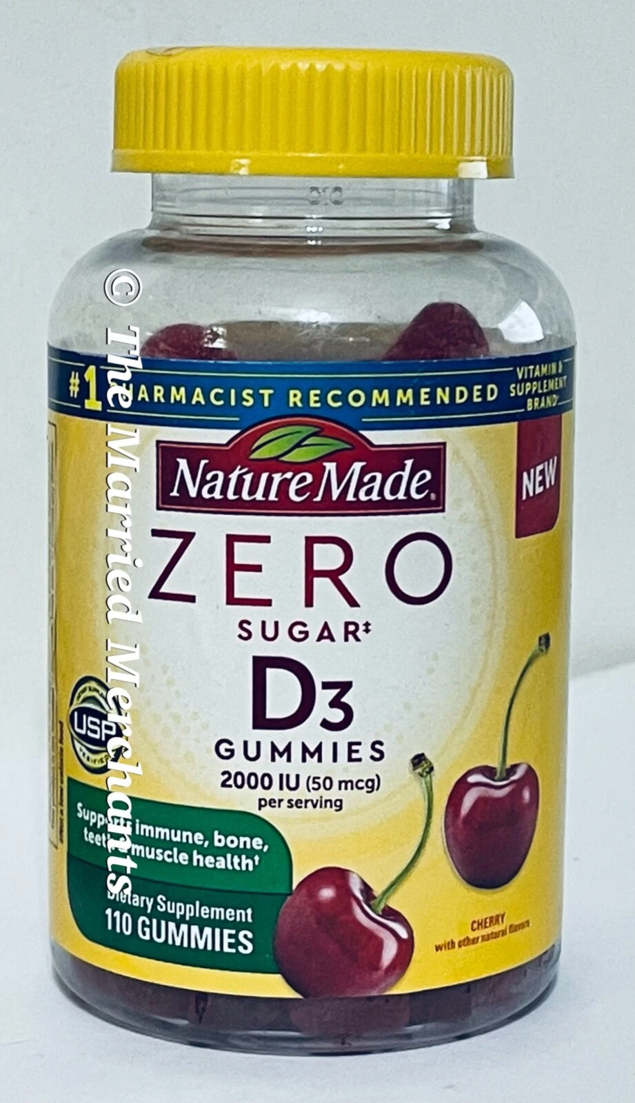 Nature Made Zero Sugar D3 2000 IU 50 mcg Gummies 110 each 10/2025 FRESH!