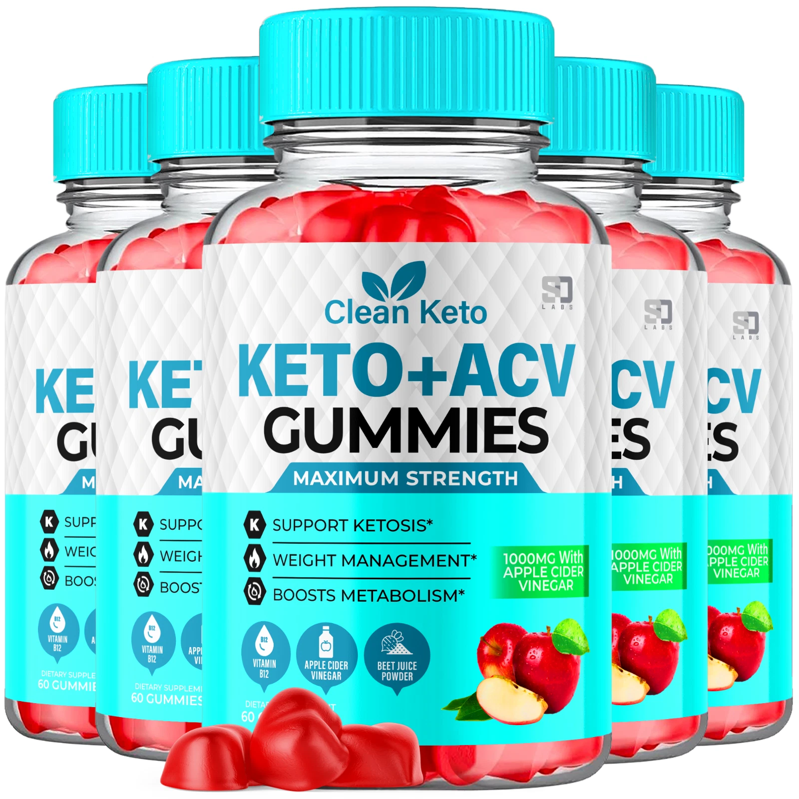 (5 Pack) Clean Keto ACV, Clean Keto ACV Gummies Weight Loss (300 Gummies)