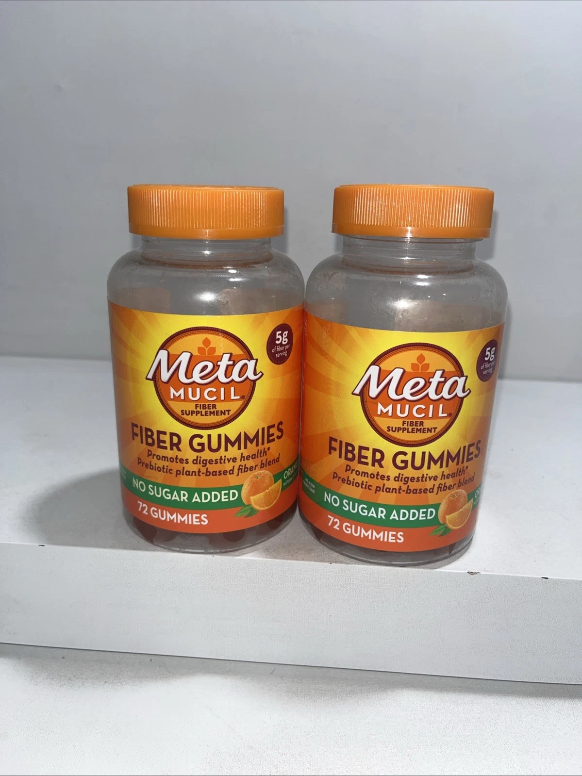 2 Sealed Meta Mucil Fiber Gummies, No Sugar, 72 Count Each