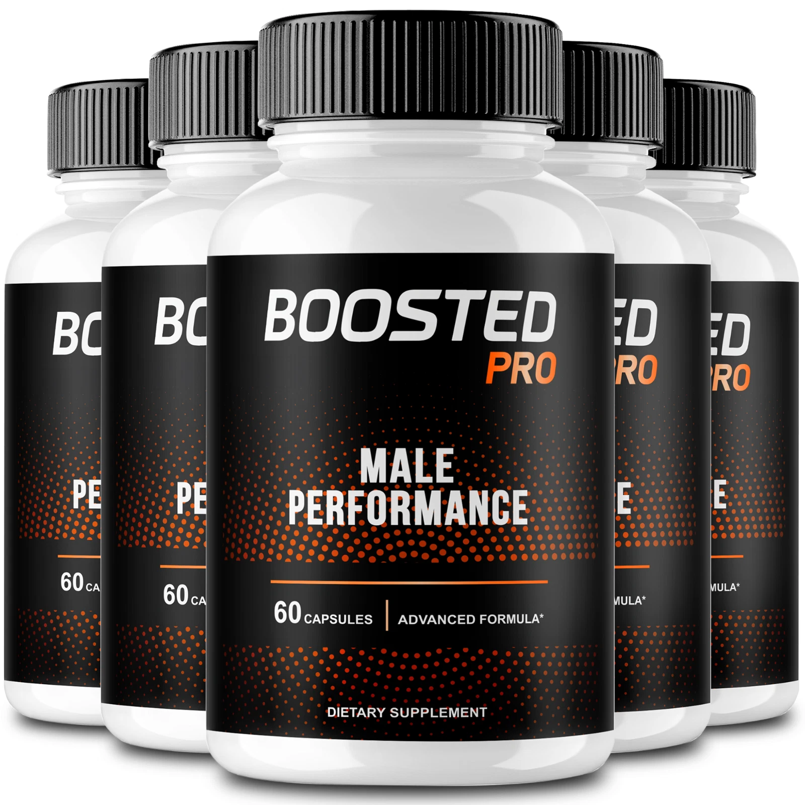 (5 Pack) Boosted Pro Male Capsules, BoostedPro Men Energy Support (300 Capsules)